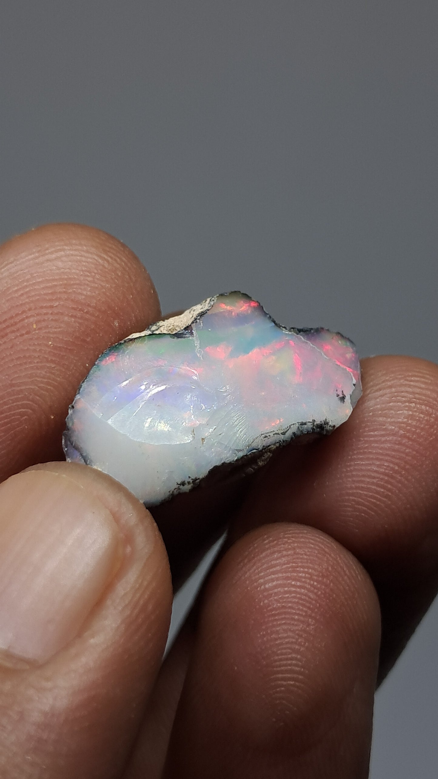 Ópalo etíope natural en bruto | Ópalo hidrofano blanco con juego de colores brillantes #OP22