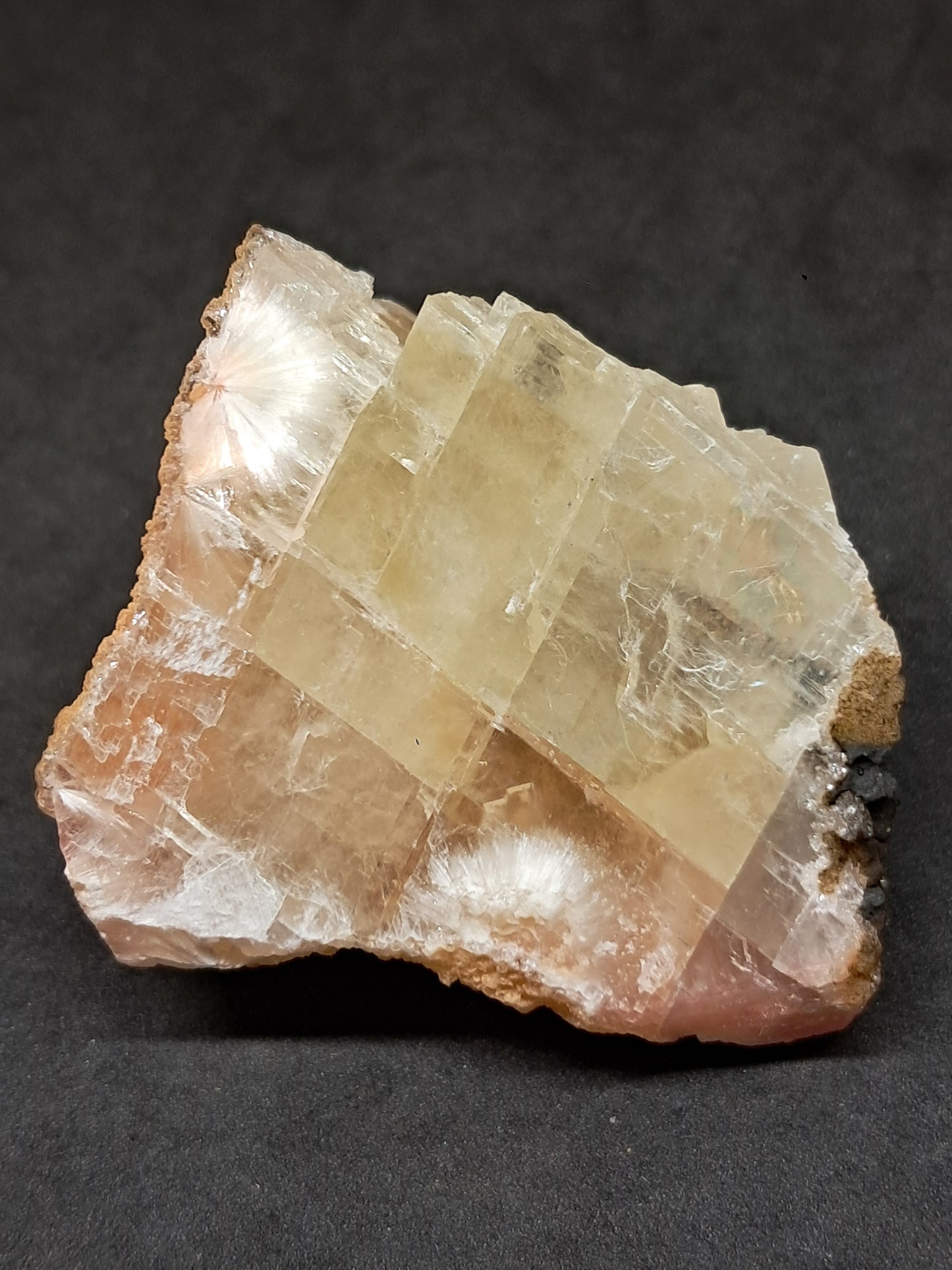 Calcita rojiza/rosa con mesolita *Hallazgo raro* (Pithampur) Cristal natural | Piedra en bruto | Espécimen mineral #CA36