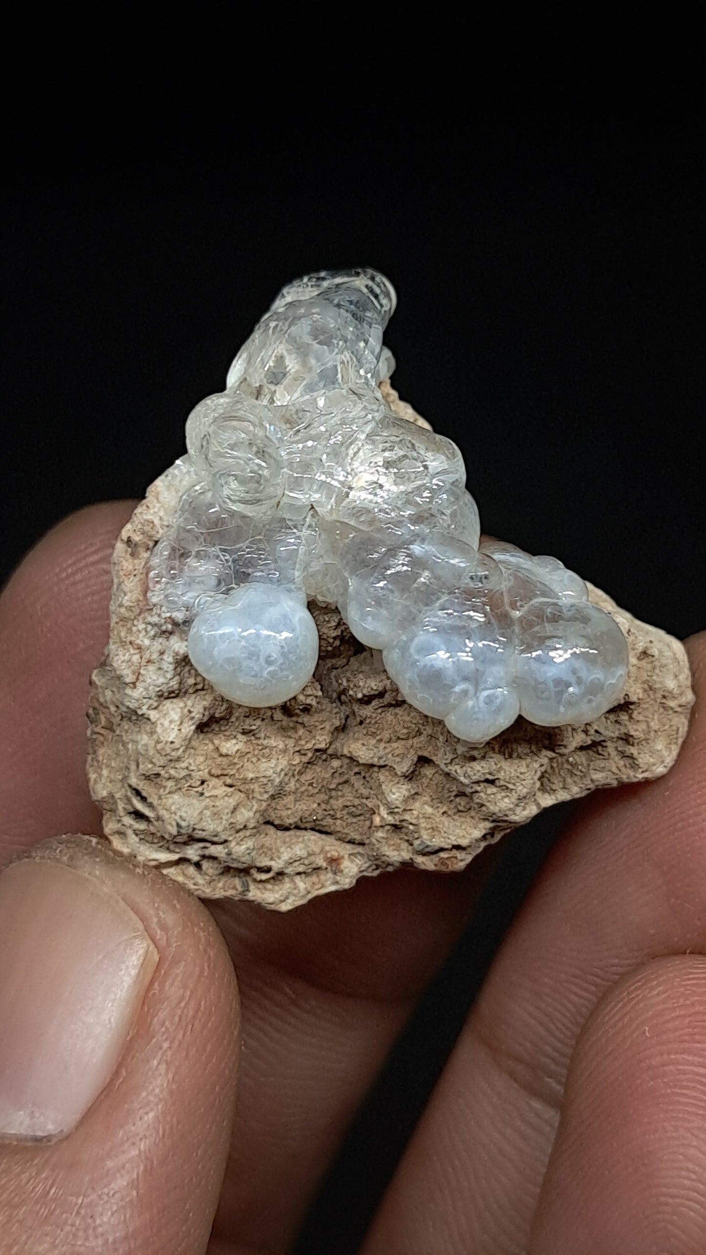 Hyalite Opal on Matrix (Mexico) Rough Crystal Stone | UV-Reactive Mineral Specimen #OH2
