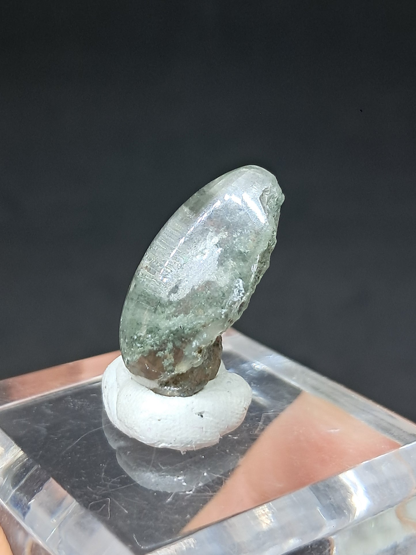 Chlorite Quartz w/ Golden Rutile (Kullu) Half Rough Half Polished | Natural Stone | Cabochon #CH52