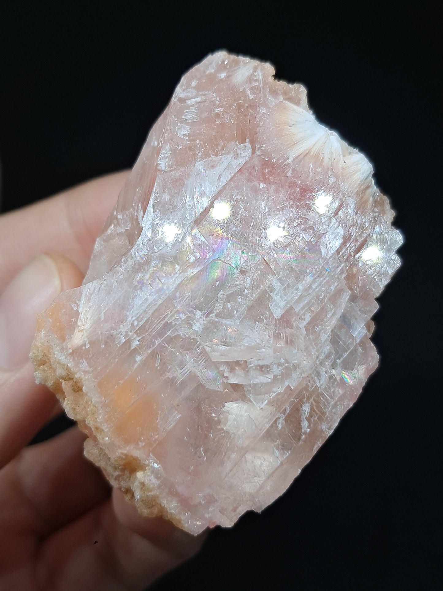 Calcita rojiza/rosa con mesolita *Hallazgo raro* (Pithampur) Cristal natural | Piedra en bruto | Muestra de mineral #CA30