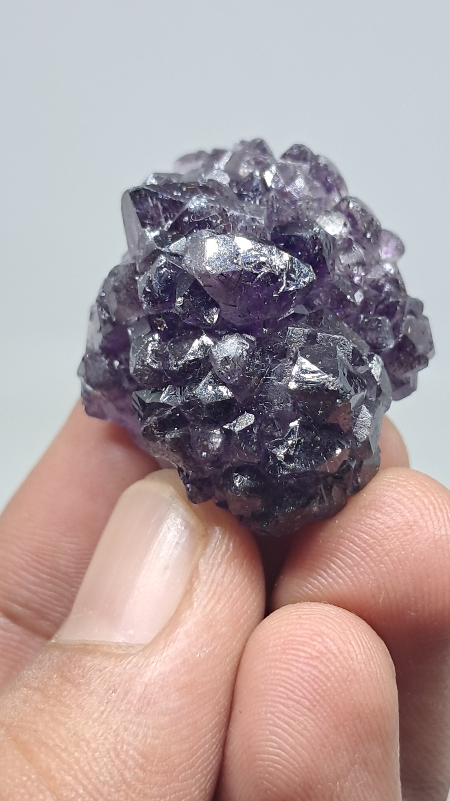 Amatista Elestial Morada Profunda | Inclusiones de Hematita Goethita Rutilo | Cristal Natural | Espécimen Mineral #KA200