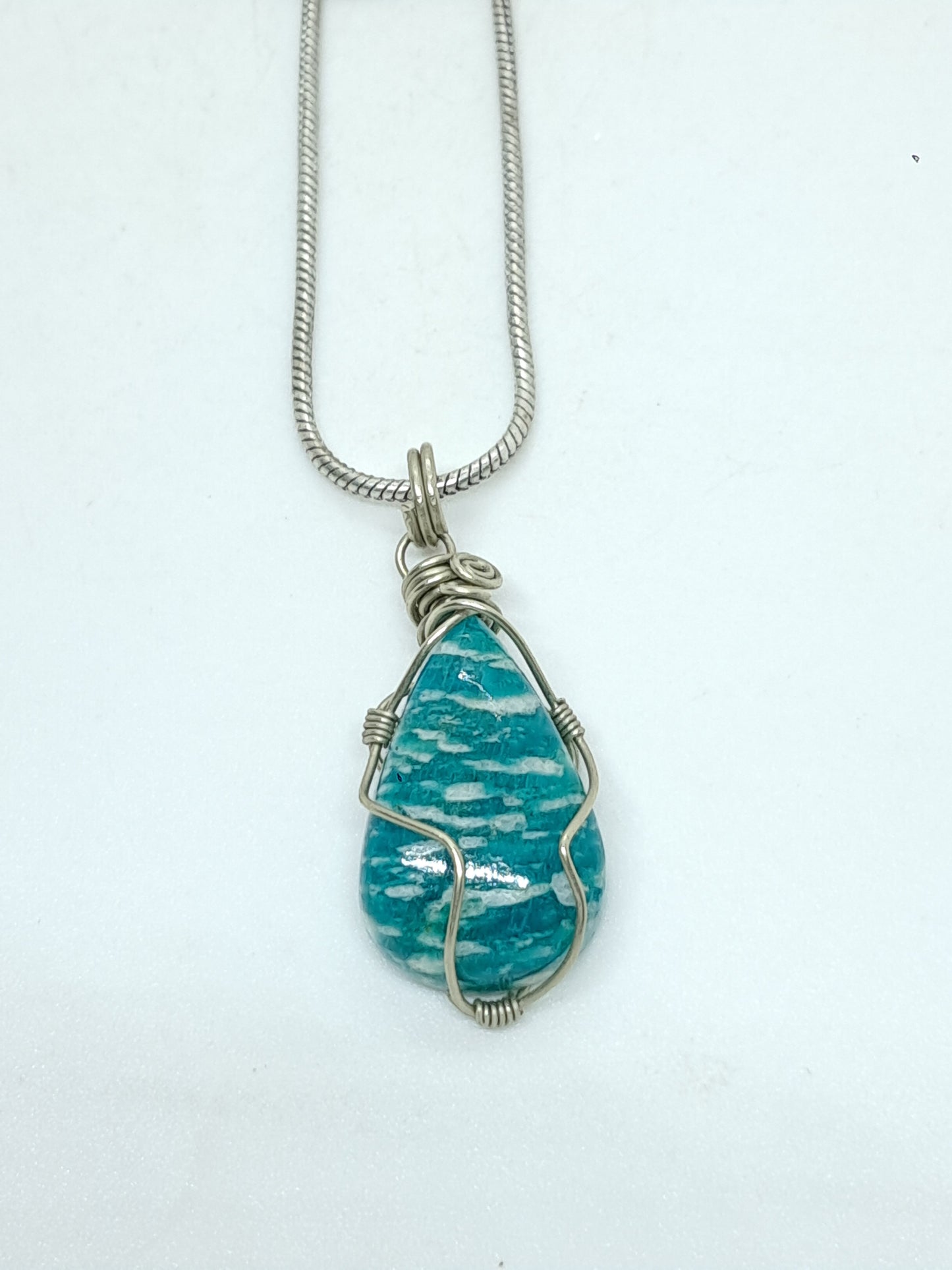 Amazonite Pendant | Handcrafted Jewelry | Unique Necklace #JL56