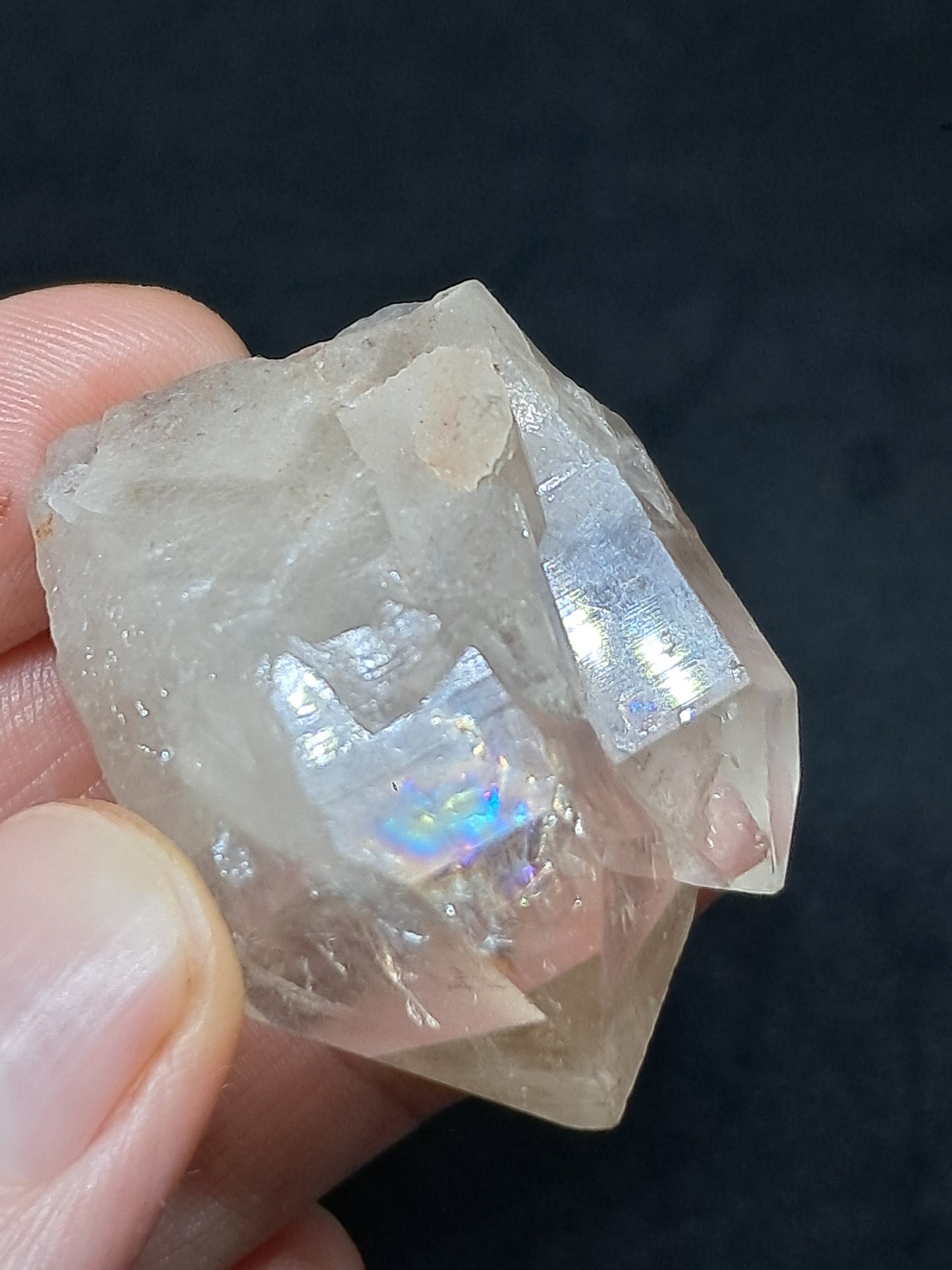 Natural Citrine "Kundalini" with Rainbows (Democratic Republic of Congo) Twinned Crystal Point | Mineral Specimen) #CTN17