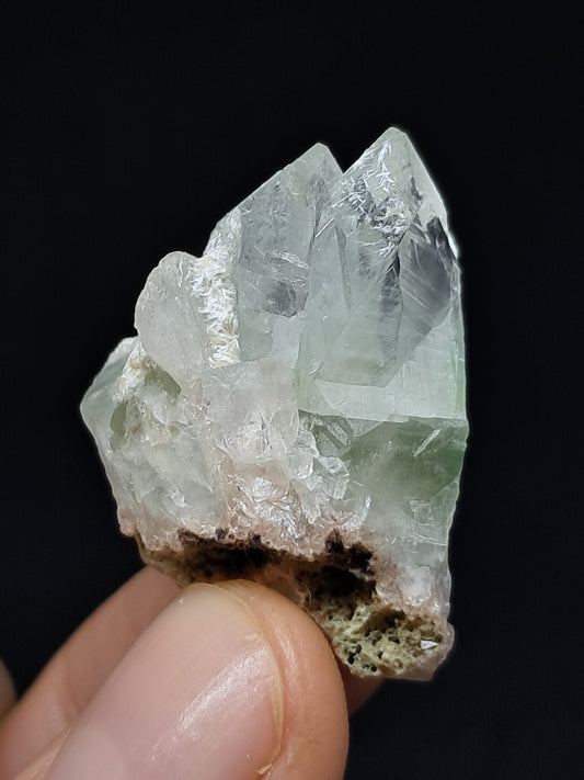 Green Apophyllite Crystal w/ Okenite (Ajanta) Natural Point | Mineral Specimen #AP63