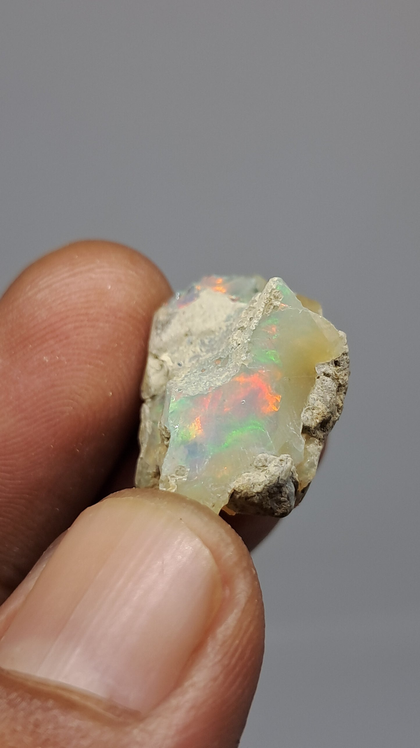 Natural Ethiopian Opal Rough | White Hydrophane Opal with Flashy Play of Colors #OP21