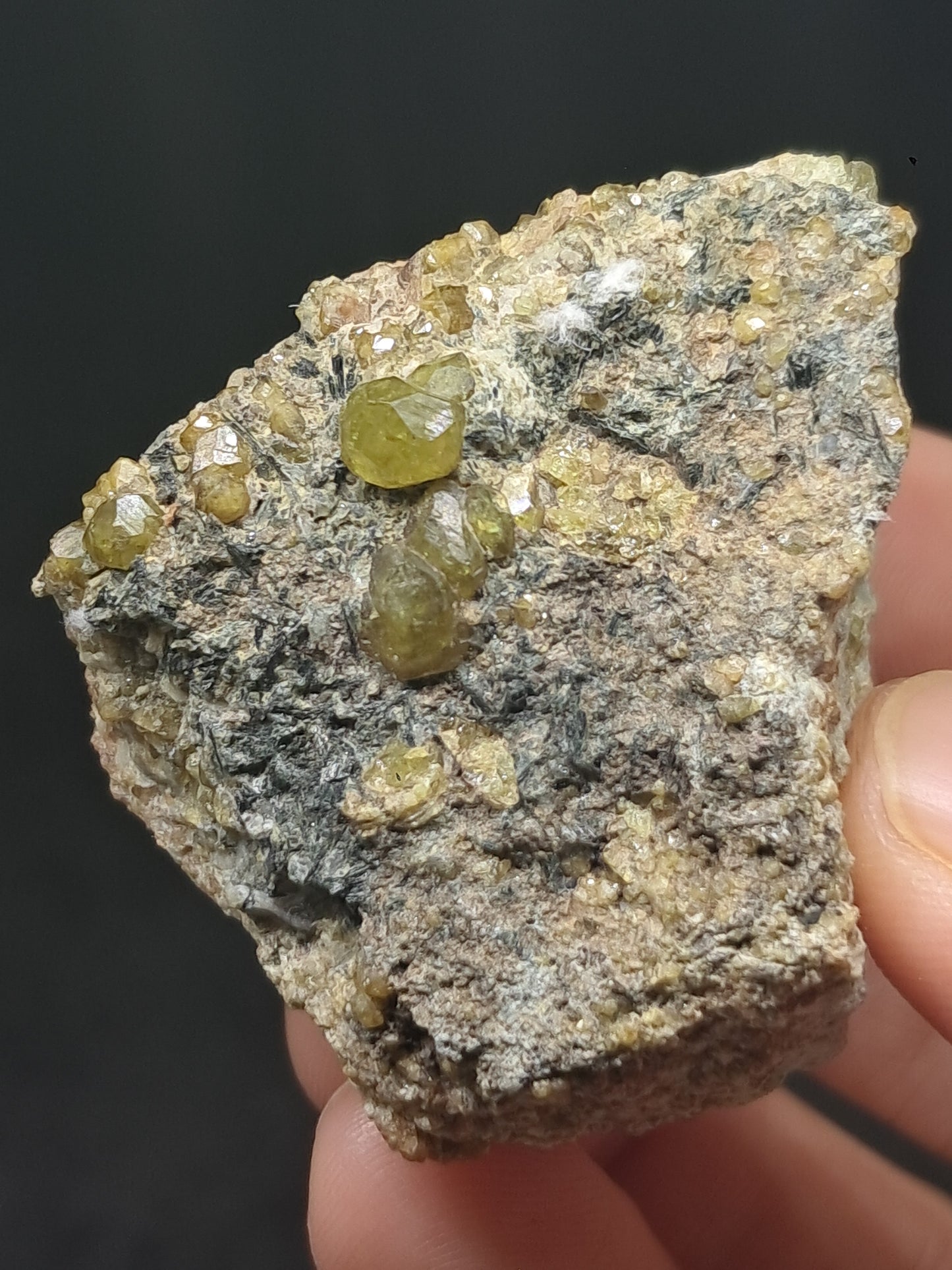 Green Garnet on Matrix (Mexico) Andradite Garnet Cluster |Rough Crystal Stone | Mineral Specimen #GR24