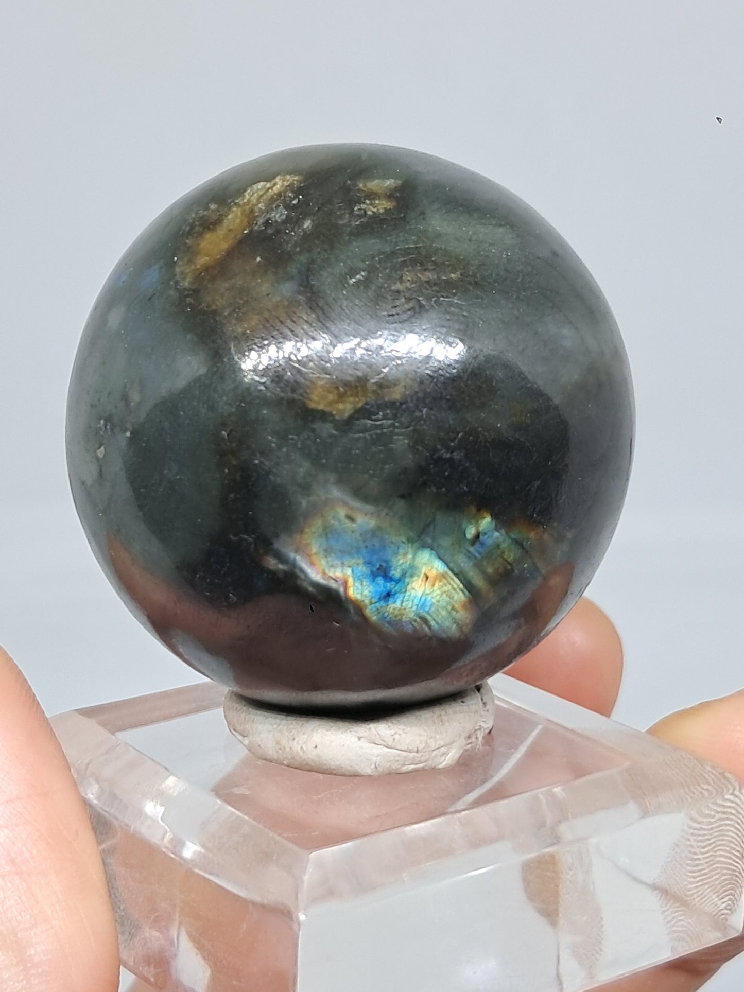 Labradorite Sphere (Madagascar) | Strong Blue Flash | Polished Stone #LB9