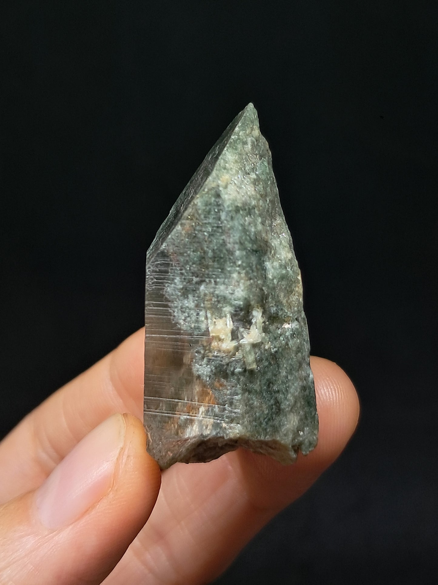 Chlorite Phantom Quartz (Kullu) Natural Point | Garden Chamanic Crystal #CQ74