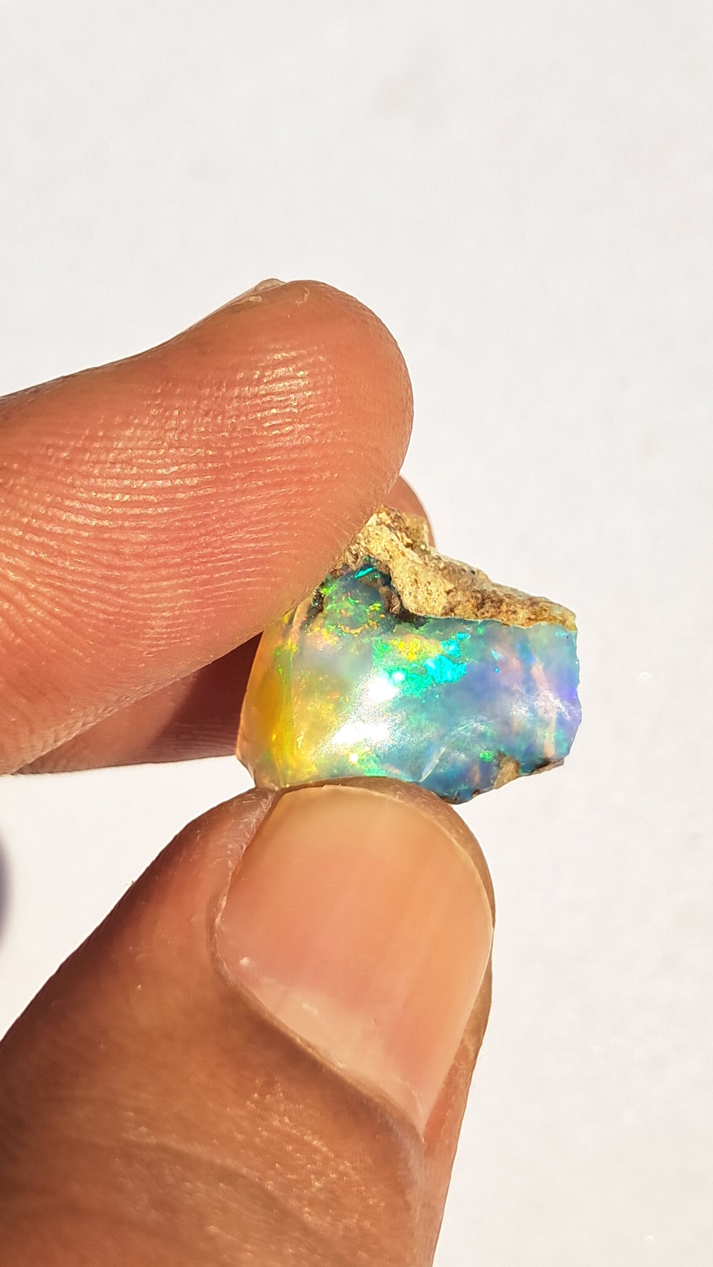 Natural Ethiopian Opal Rough | White Hydrophane Opal with Bright Play of Color #OP15