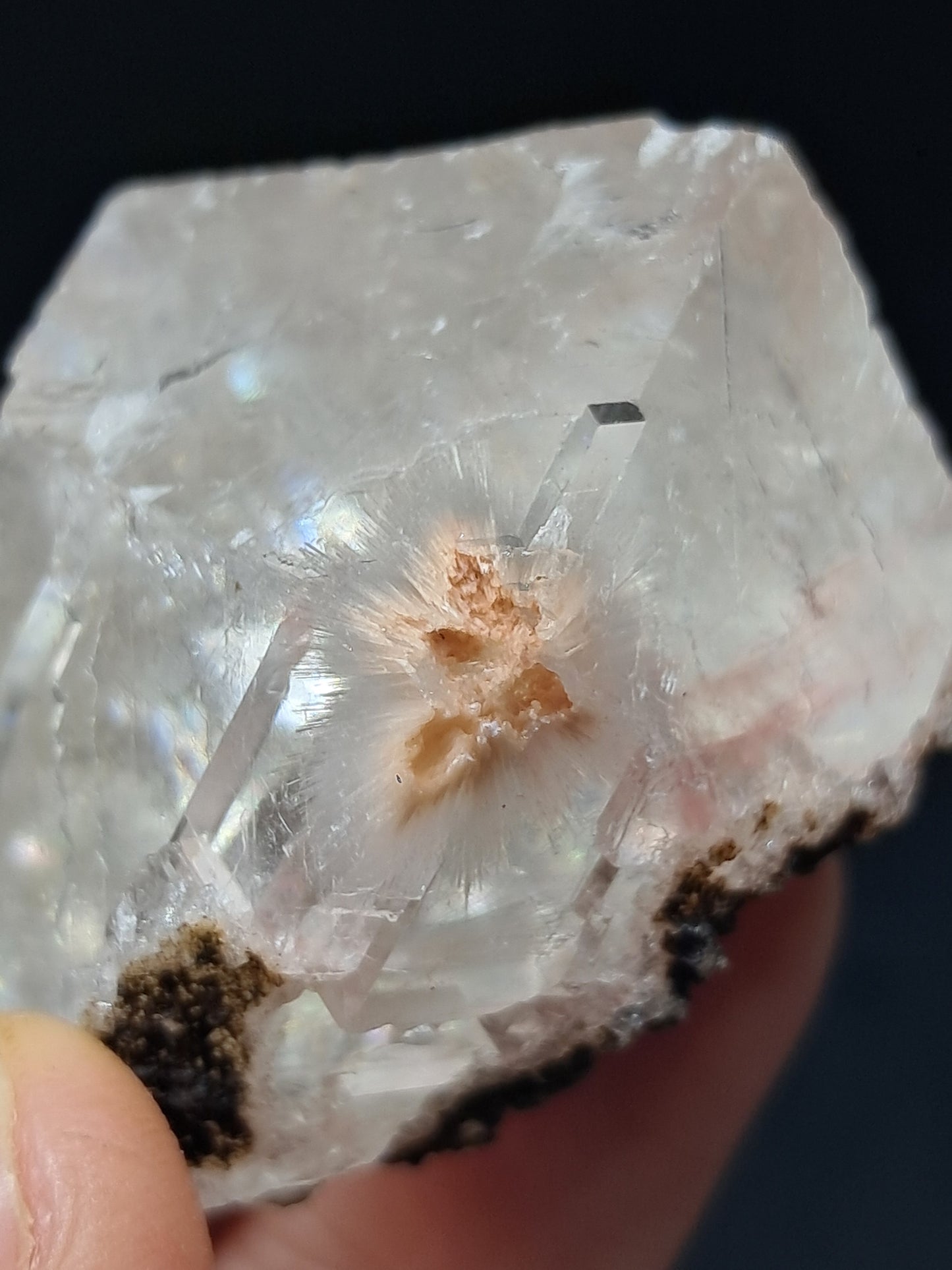Calcita Rojiza/Rosa con Mesolita *Hallazgo Raro* (Pithampur) Cristal Natural | Piedra Bruta | Muestra Mineral #CA35