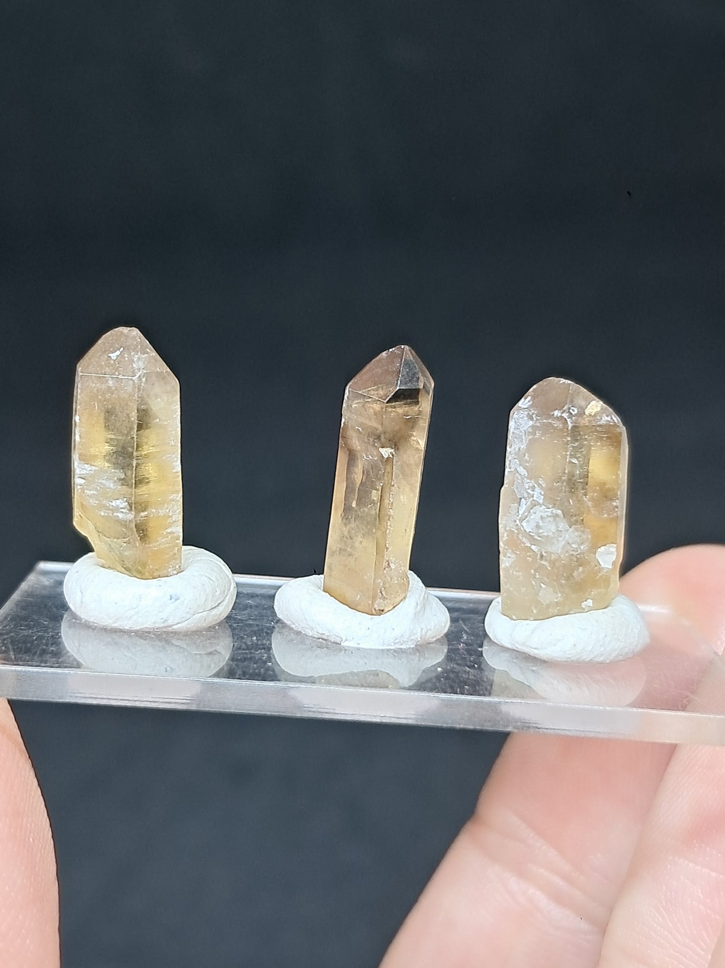 Set of 3 Natural Citrine Points (Karur) | Natural Crystal | Mineral Specimen #CTN39