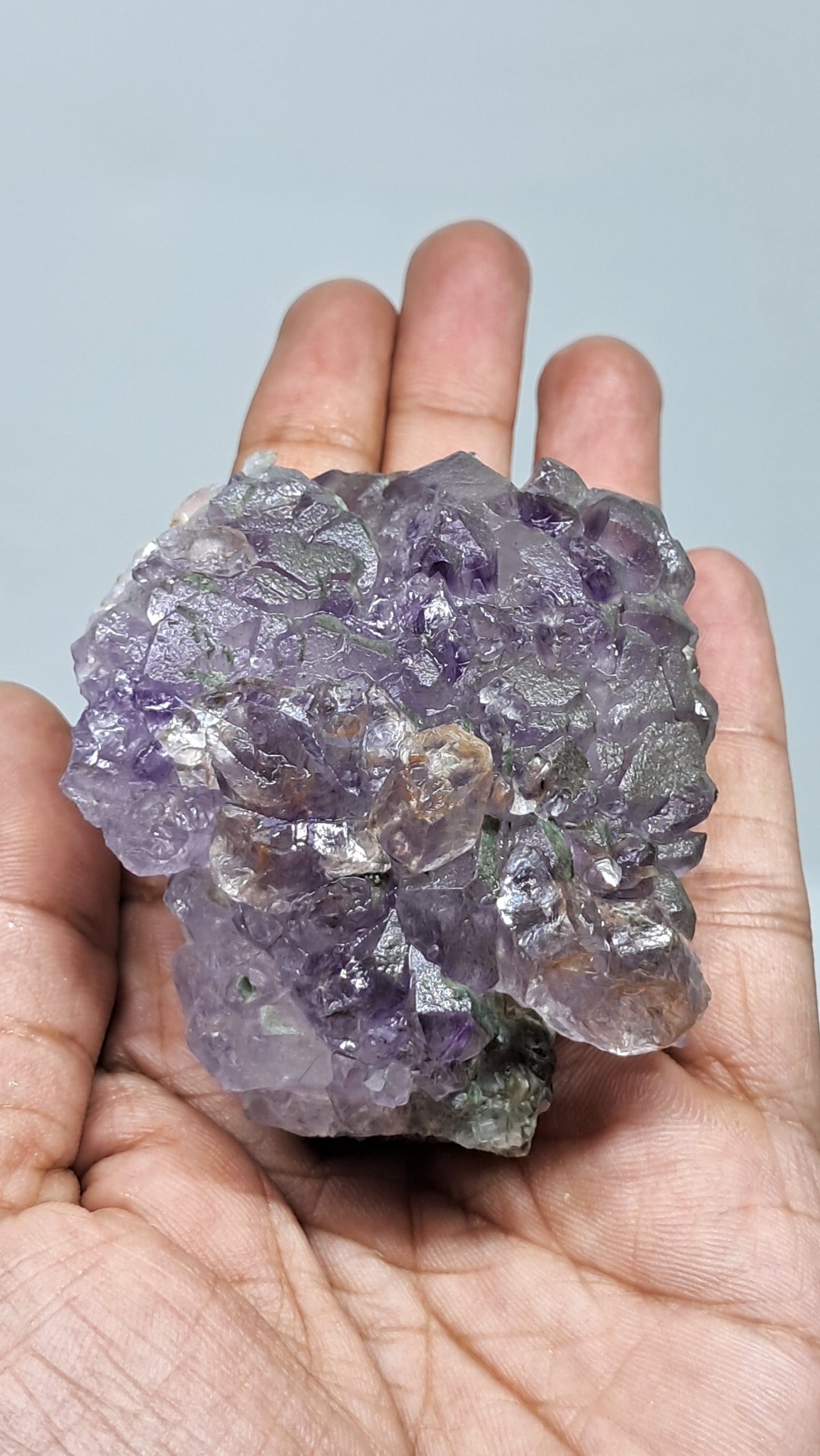 Flor de cetro de amatista de Karur | Formación natural | Ejemplar mineral n.° KA179