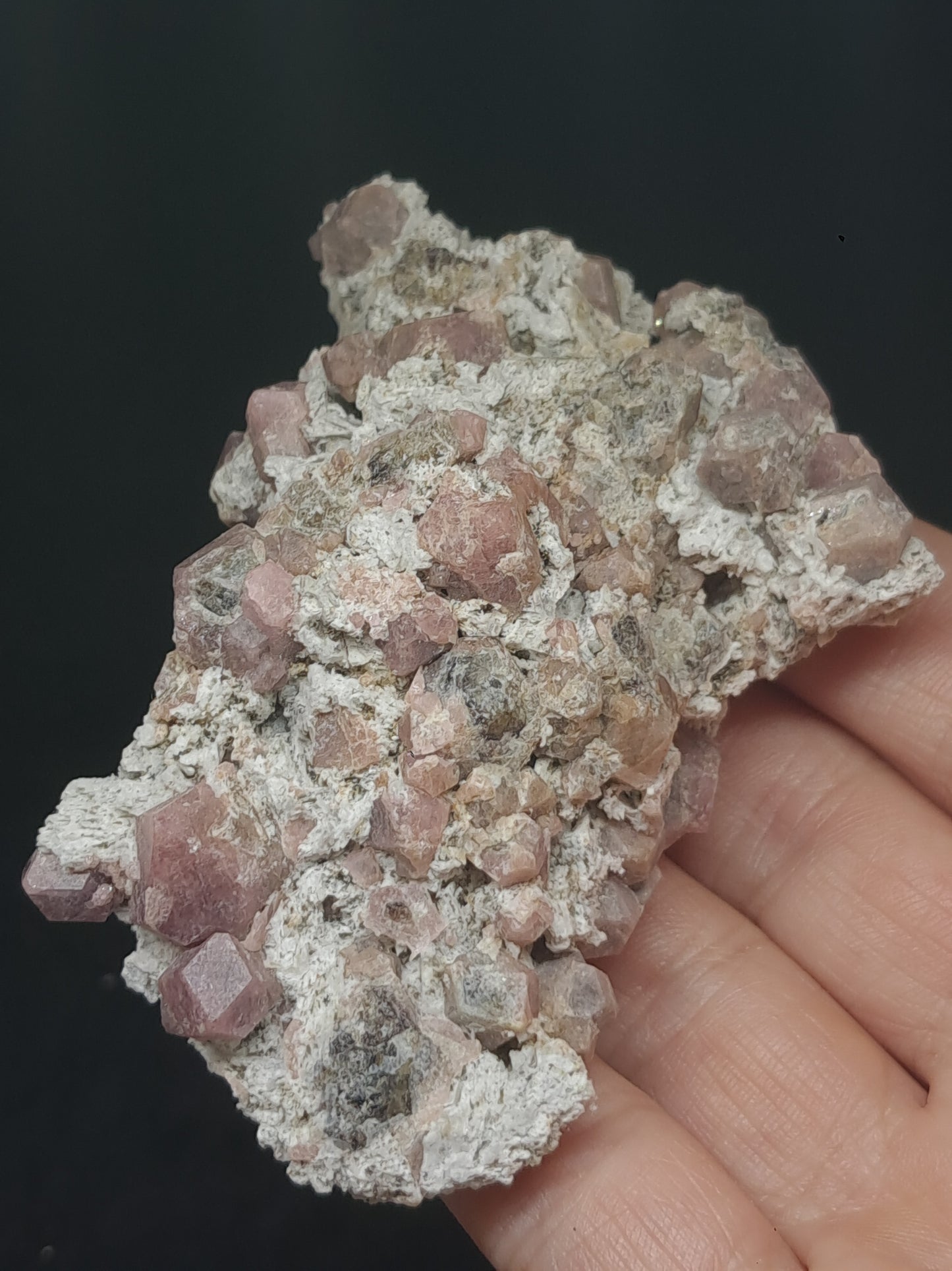 Grossular Garnet on Matrix (Mexico) Pink Garnet Cluster |Rough Crystal Stone | Mineral Specimen #GR21