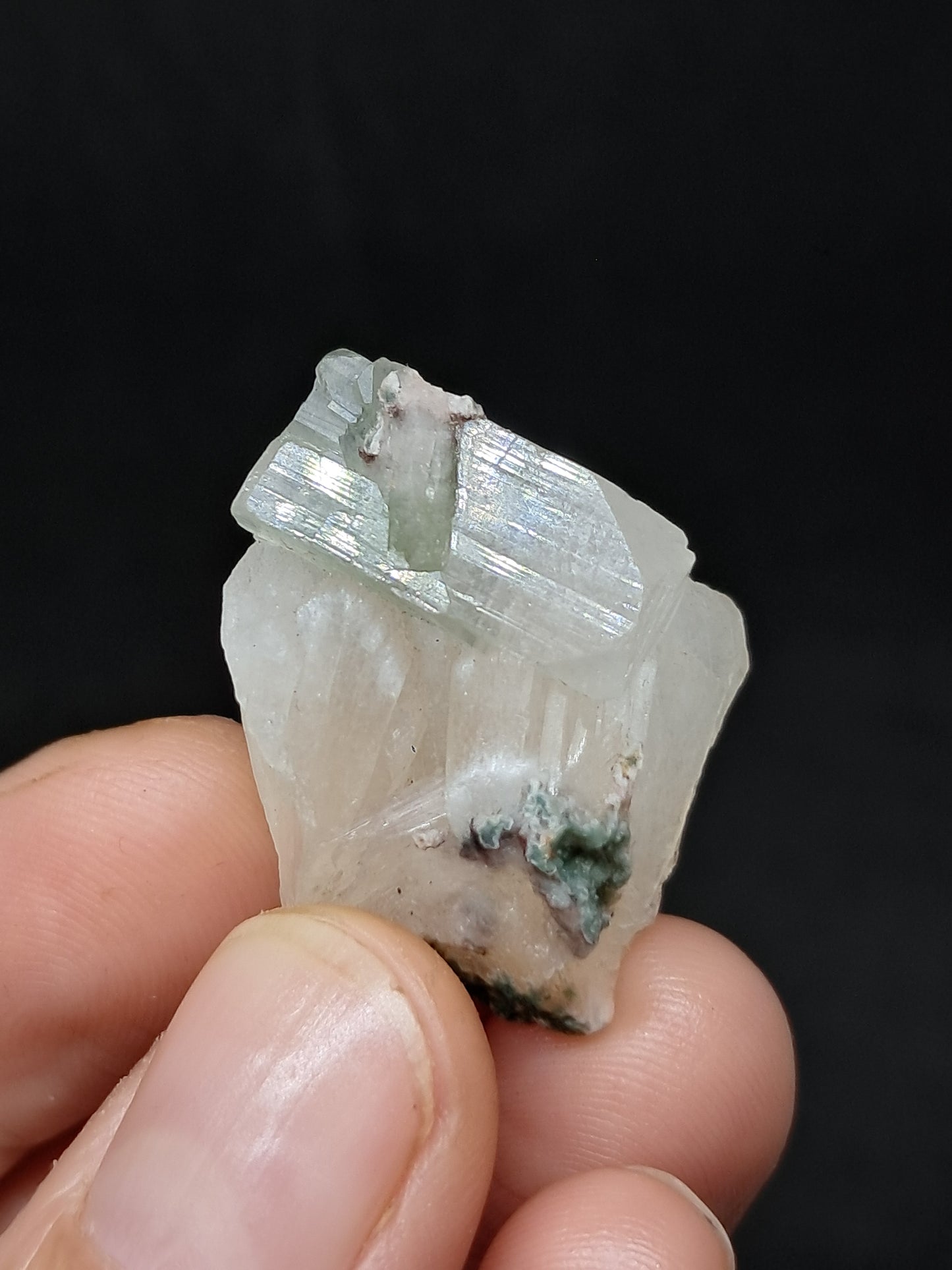 Green Apophyllite with Stilbite (Fluorapophyllite) (Ajanta) Natural Crystal | Mineral Specimen #GA38
