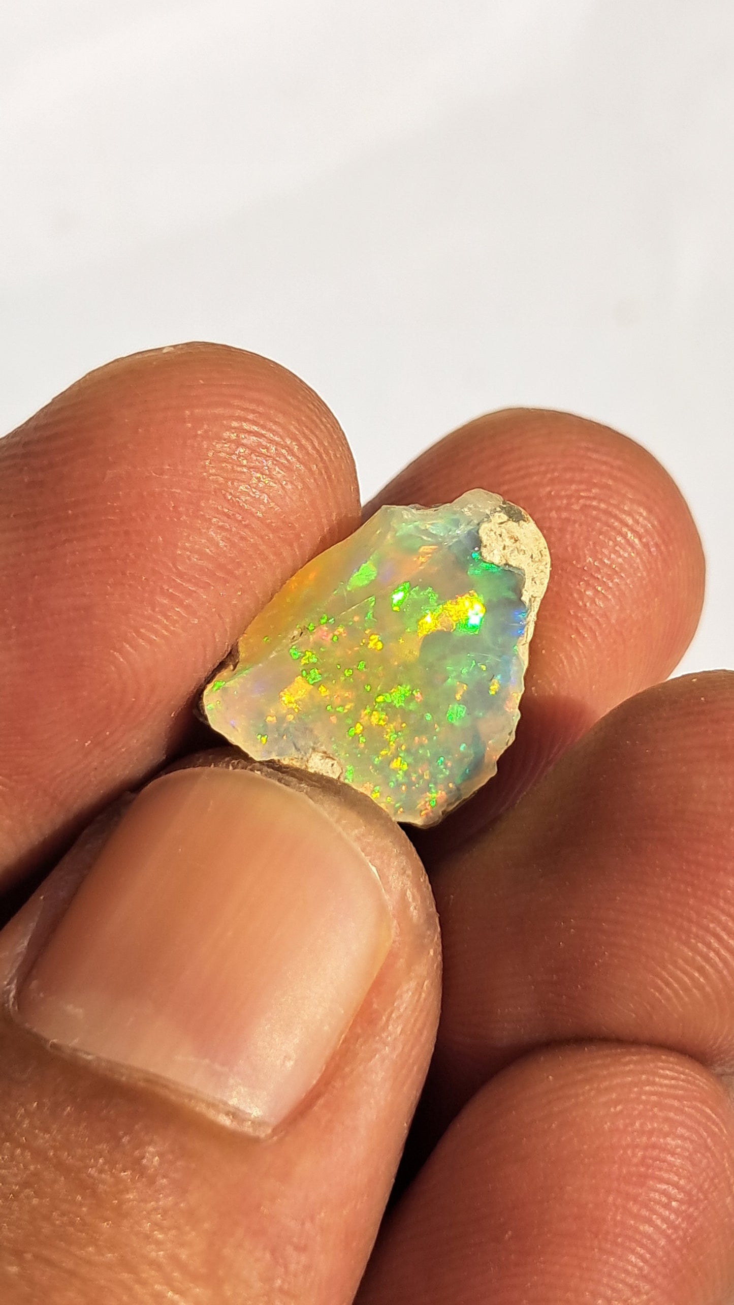 Natural Ethiopian Opal Rough | White Hydrophane Opal with Bright Play of Color #OP13