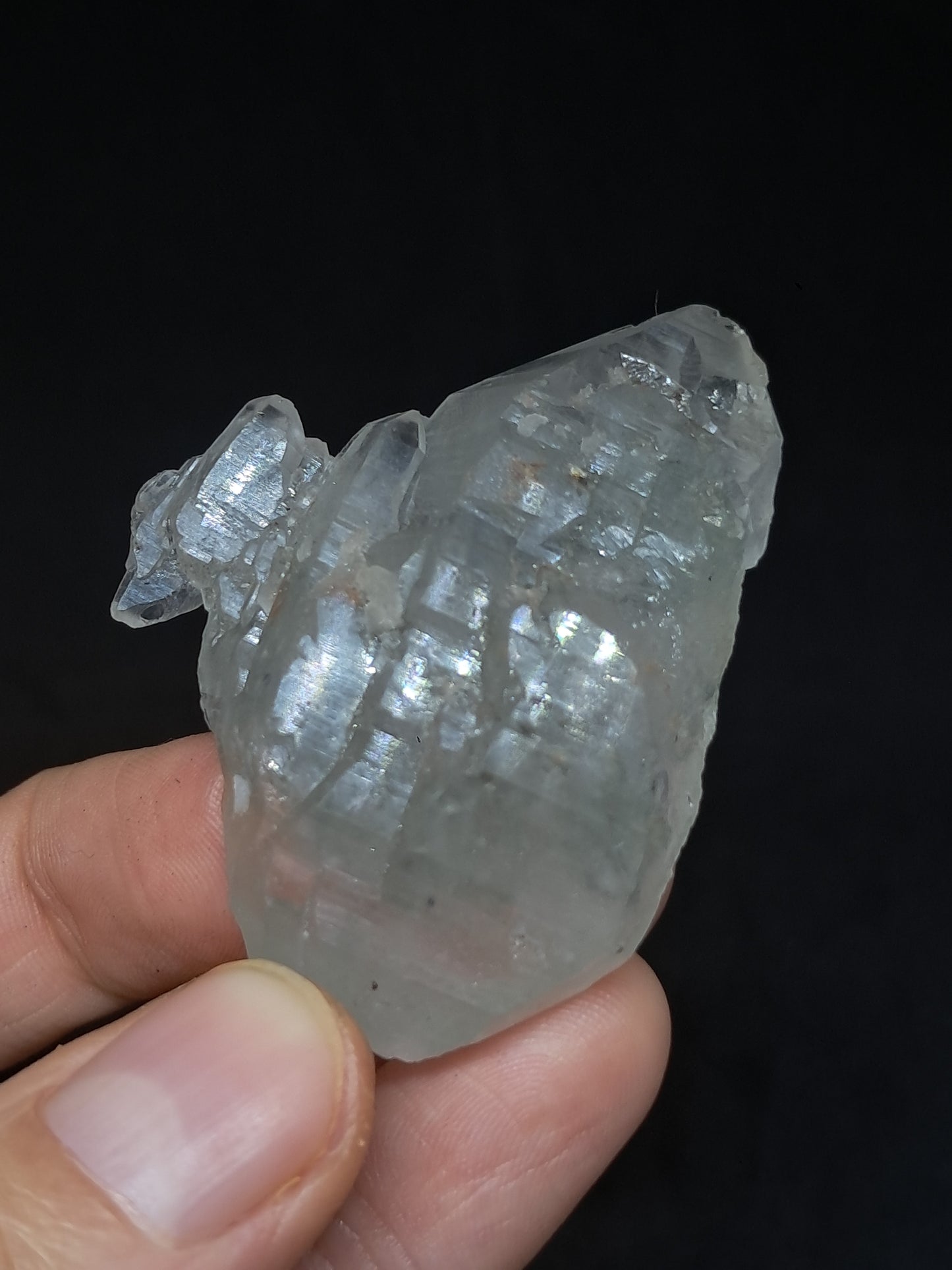 Punta natural de cuarzo fantasma de clorita (Karur) | Cristal chamánico de jardín #CQ67
