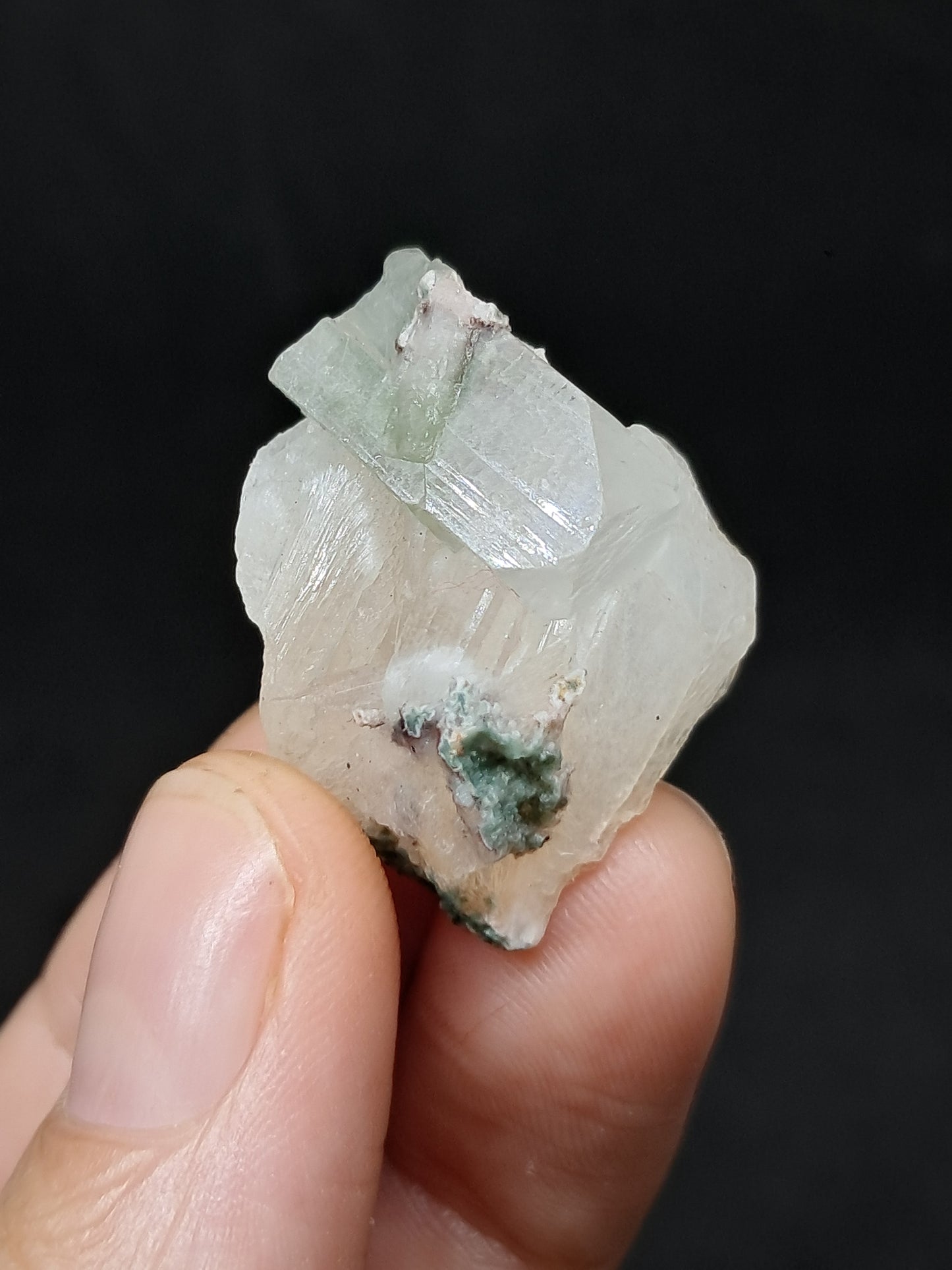 Green Apophyllite with Stilbite (Fluorapophyllite) (Ajanta) Natural Crystal | Mineral Specimen #GA38