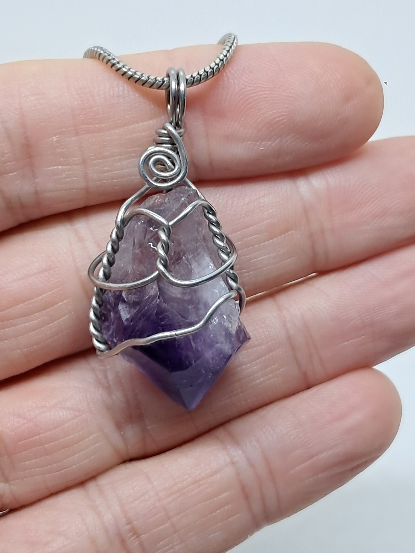 Amethyst Pendant | Handcrafted Jewelry | Natural Crystal Point #JL46