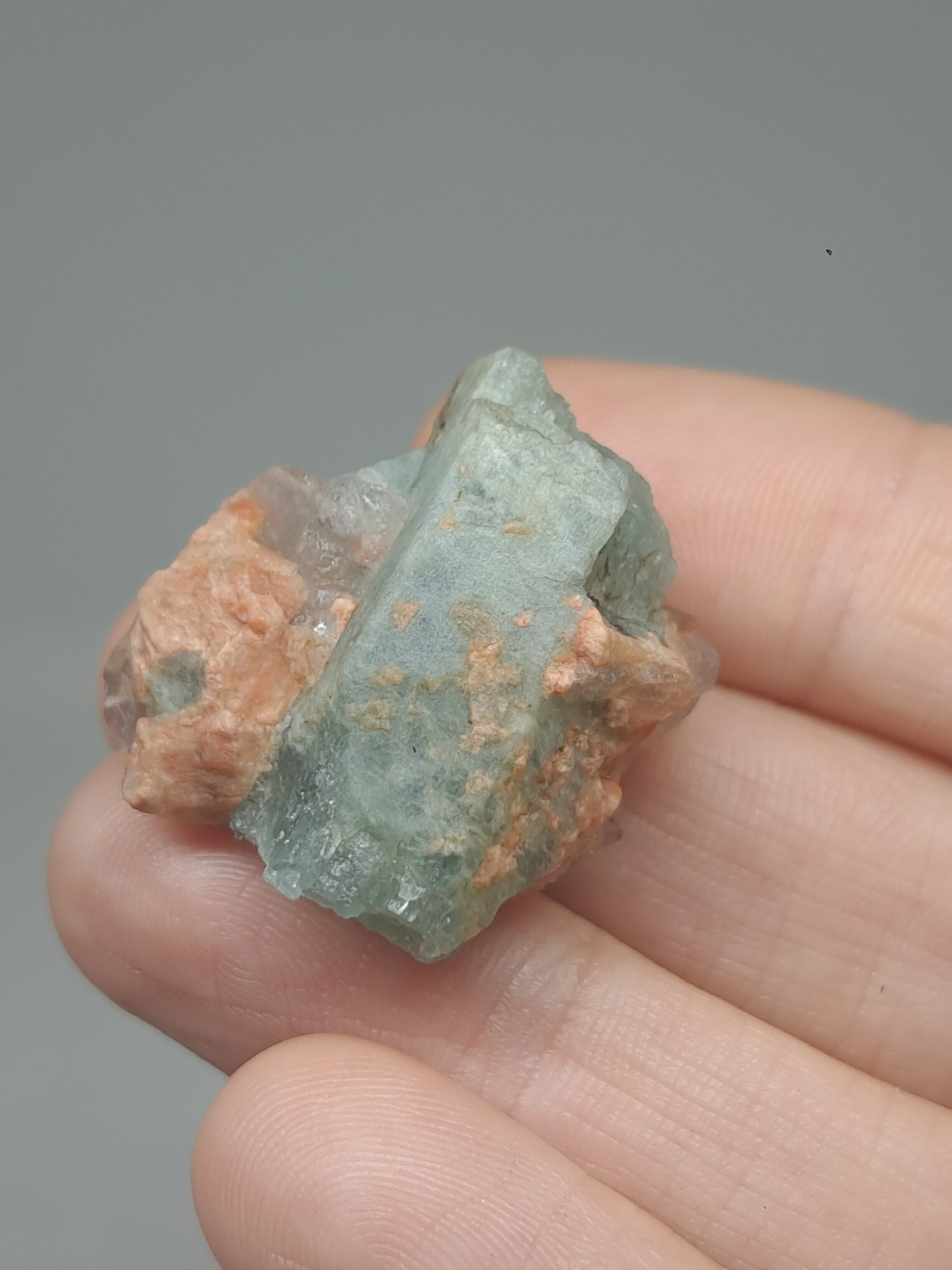Aquamarine on Matrix (Karur) Rough Natural Crystal | Mineral Specimen #AQM48