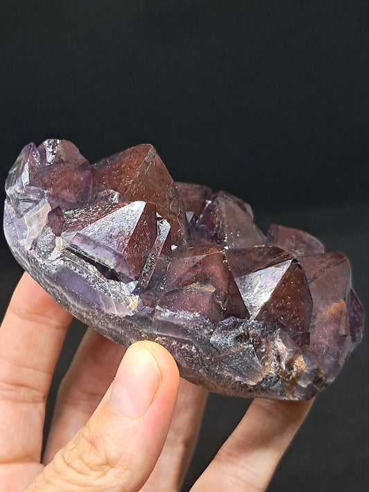 Amethyst Cluster w/ Hematite & Record Keepers (Madhya Pradesh) | Mineral Specimen | Natural Stone #AM8