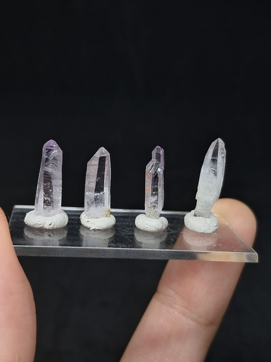 Juego de 4 puntas pequeñas de cristal de amatista de Veracruz (México) | Piedras naturales #VA17
