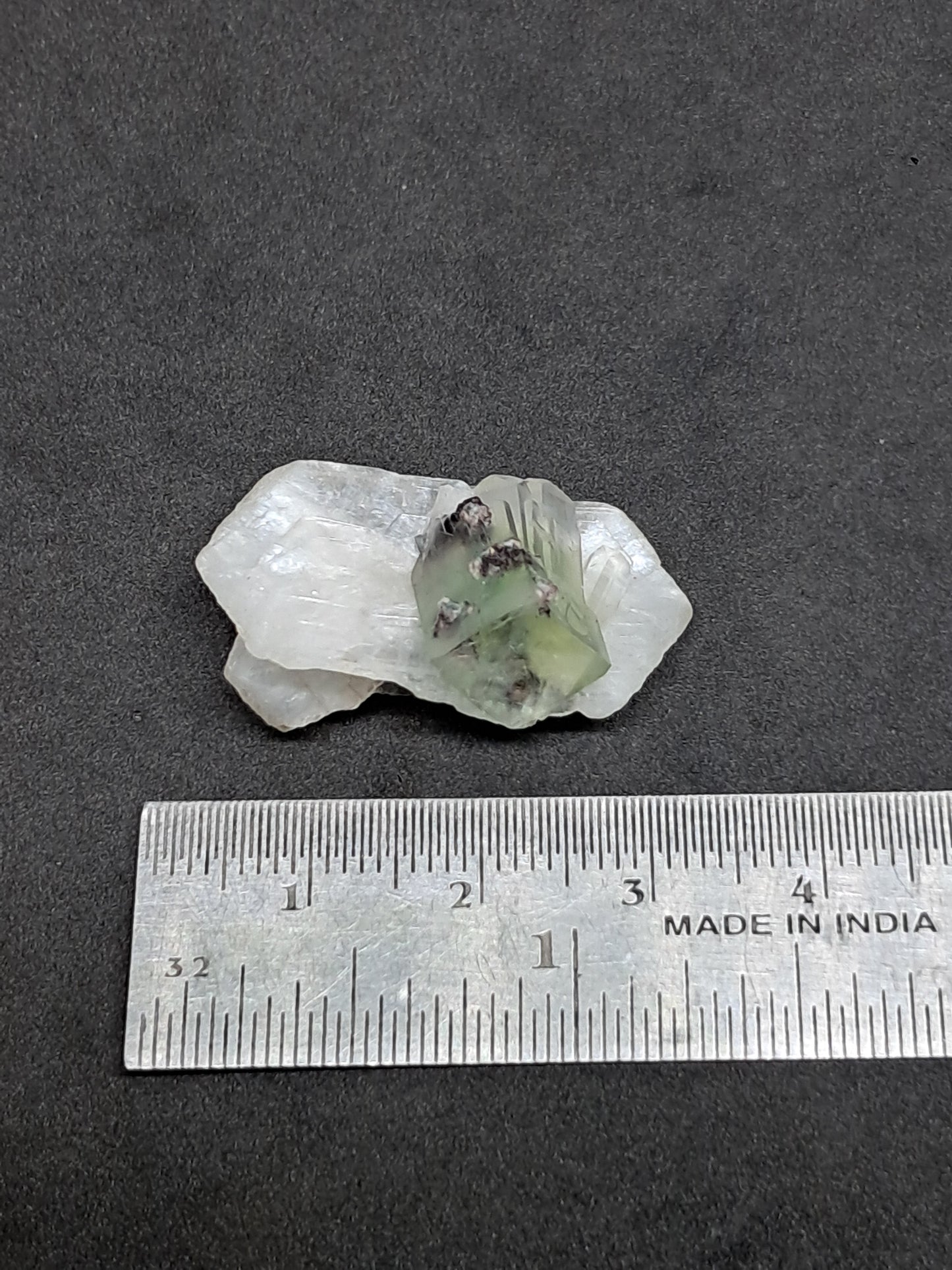 Green Apophyllite w/ Stilbite (Fluorapophyllite) (Ajanta) Natural Crystal | Mineral Specimen #GA43