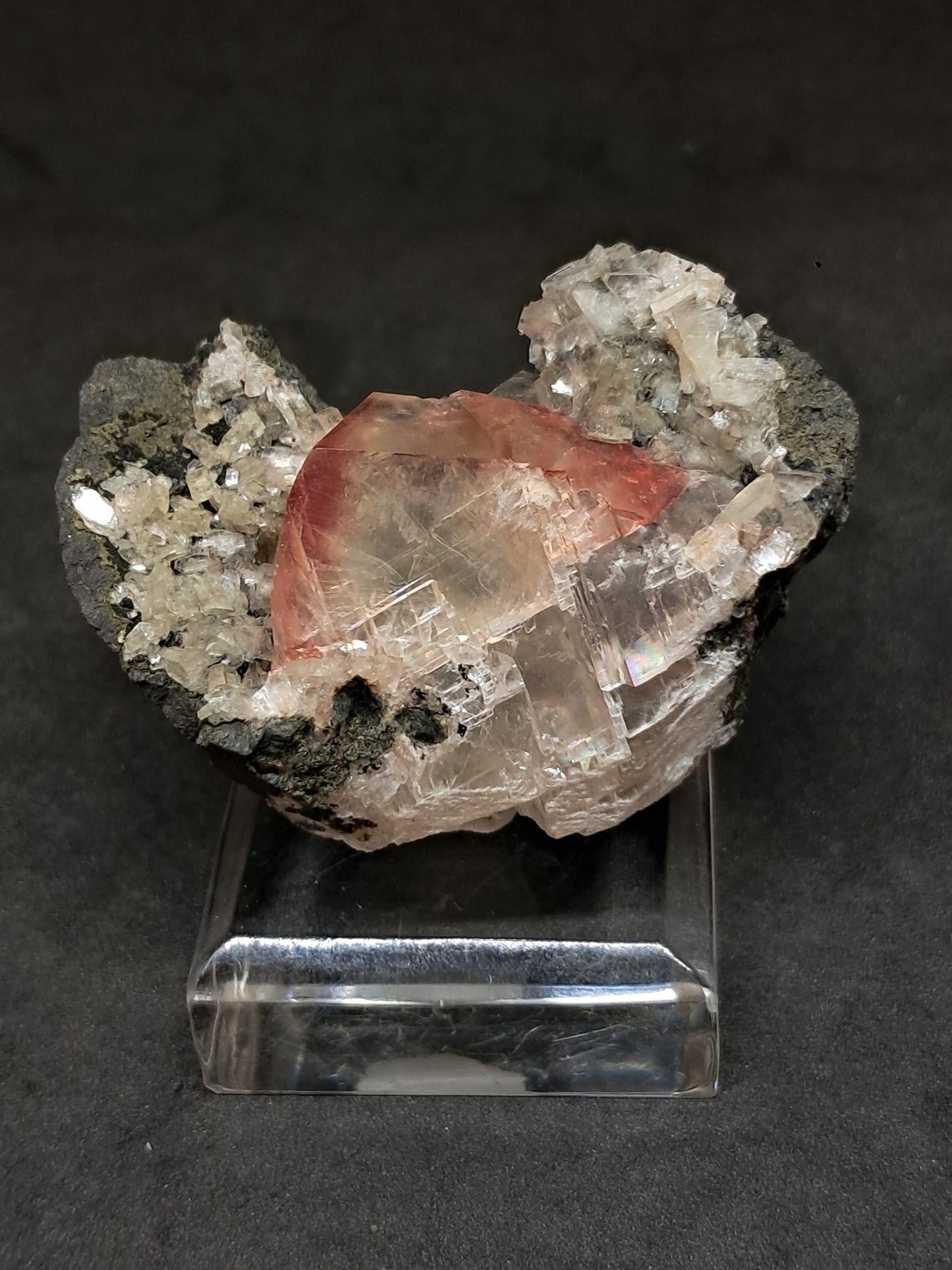 Calcita frambuesa mohosa *Hallazgo raro* (Pithampur) Cristal natural | Piedra en bruto | Muestra mineral #CA32