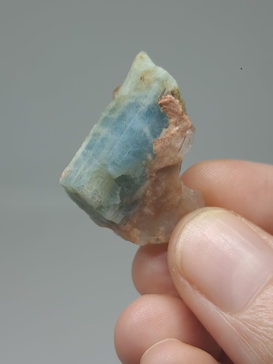 Aquamarine w/ Smokey Quartz (Karur) Rough Natural Crystal | Mineral Specimen #AQM51
