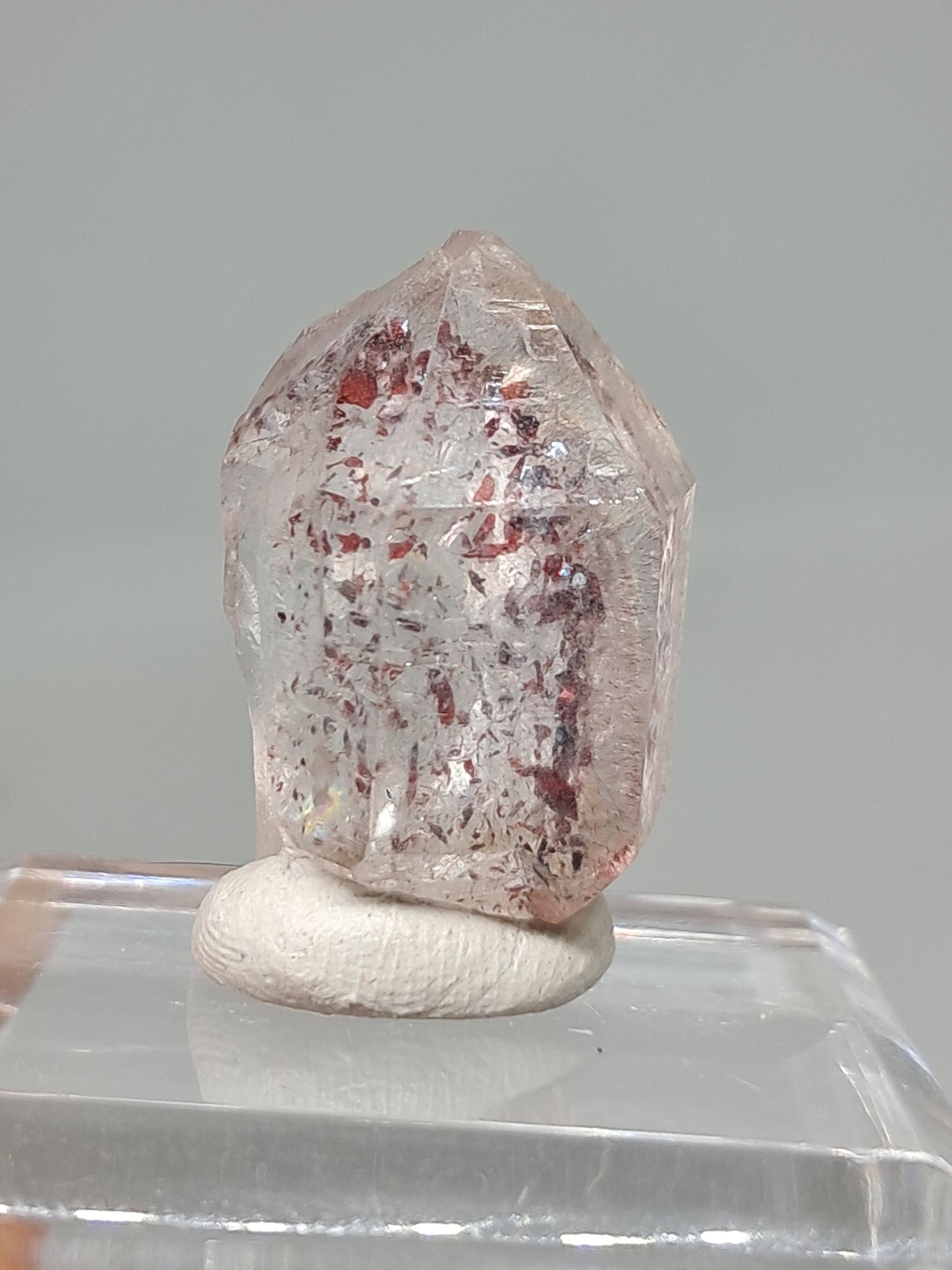 Hematite Included Quartz (Karur) Natural Crystal Point | Mineral Specimen #HPQ63