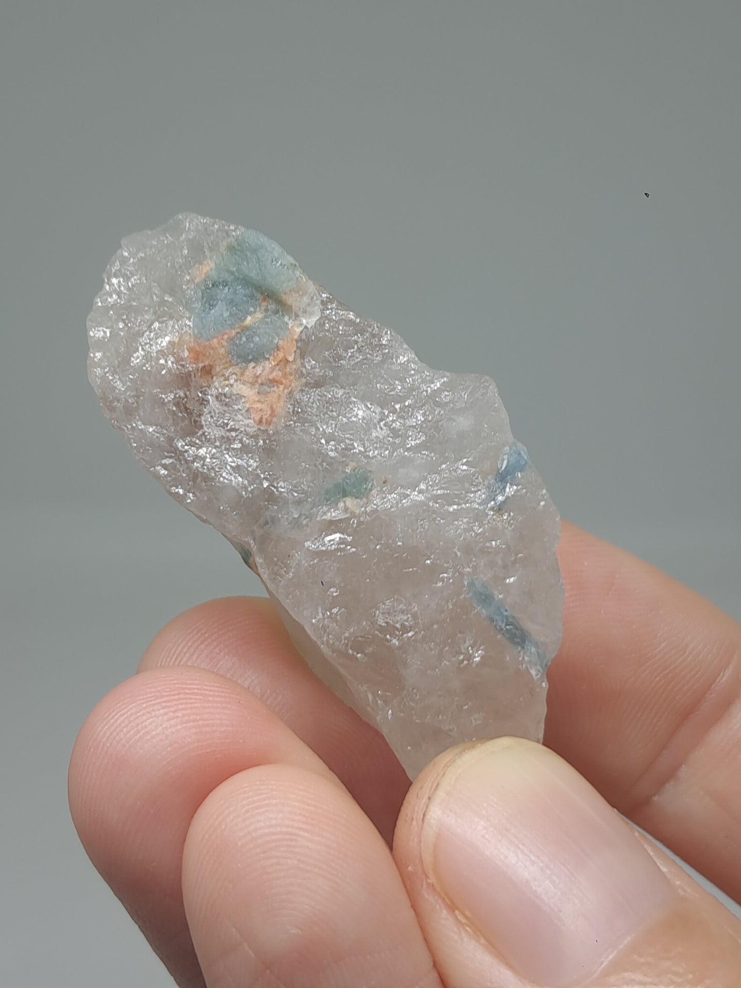 Aquamarine on Quartz (Karur) Rough Natural Crystal | Mineral Specimen #AQM45