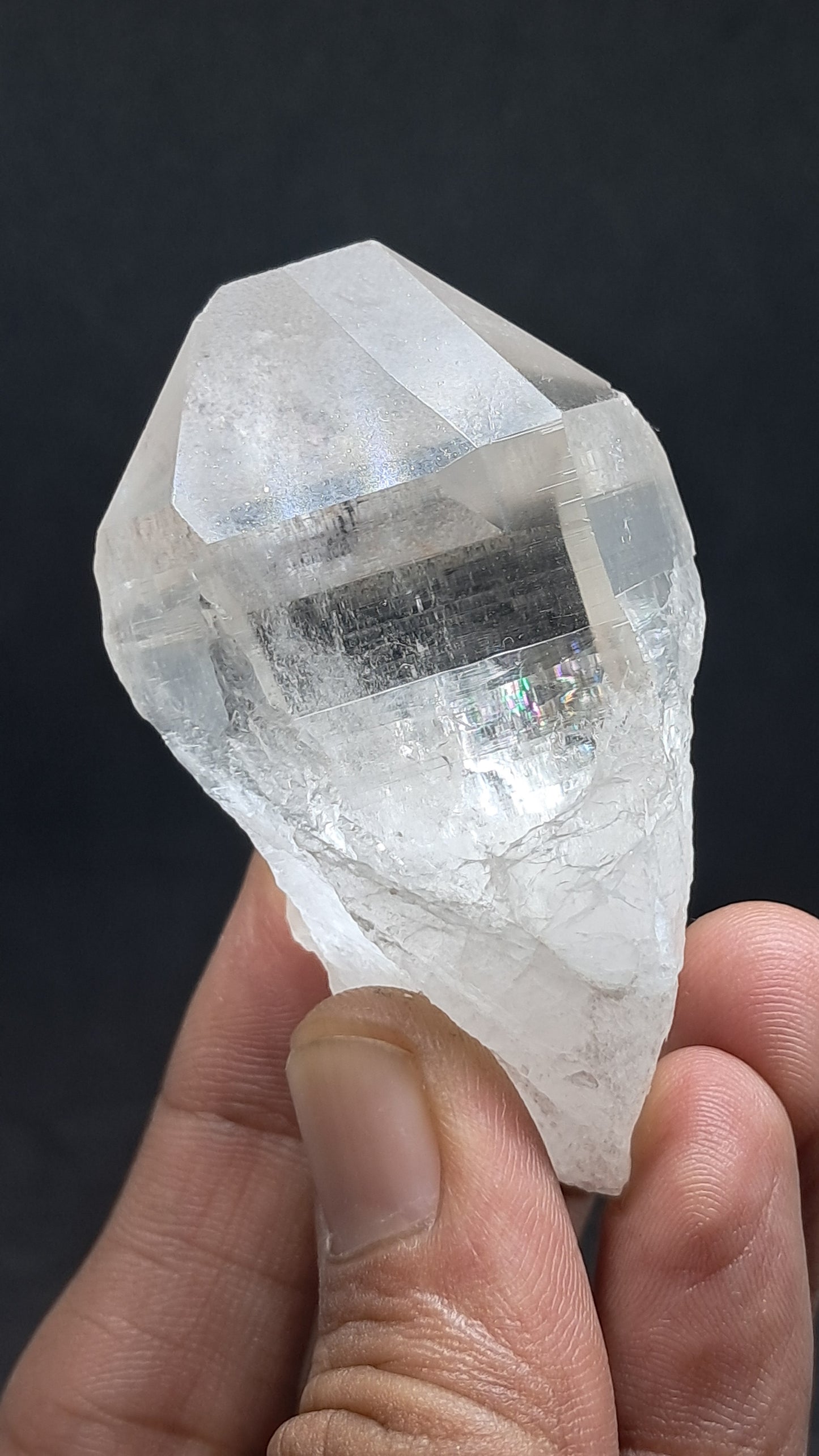 Cuarzo del Himalaya con terminación plana | Cristal natural | Ejemplar mineral n.° CH80