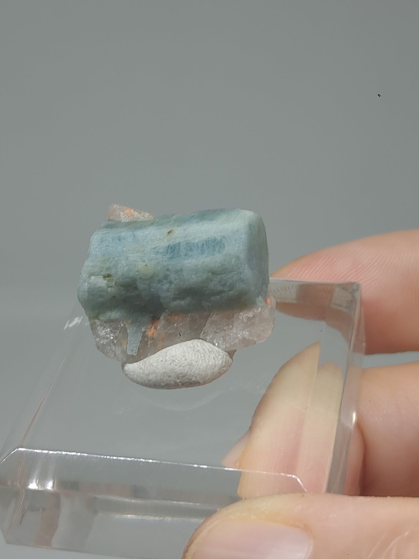 Aquamarine w/ Quartz (Karur) Rough Natural Crystal | Mineral Specimen #AQM53