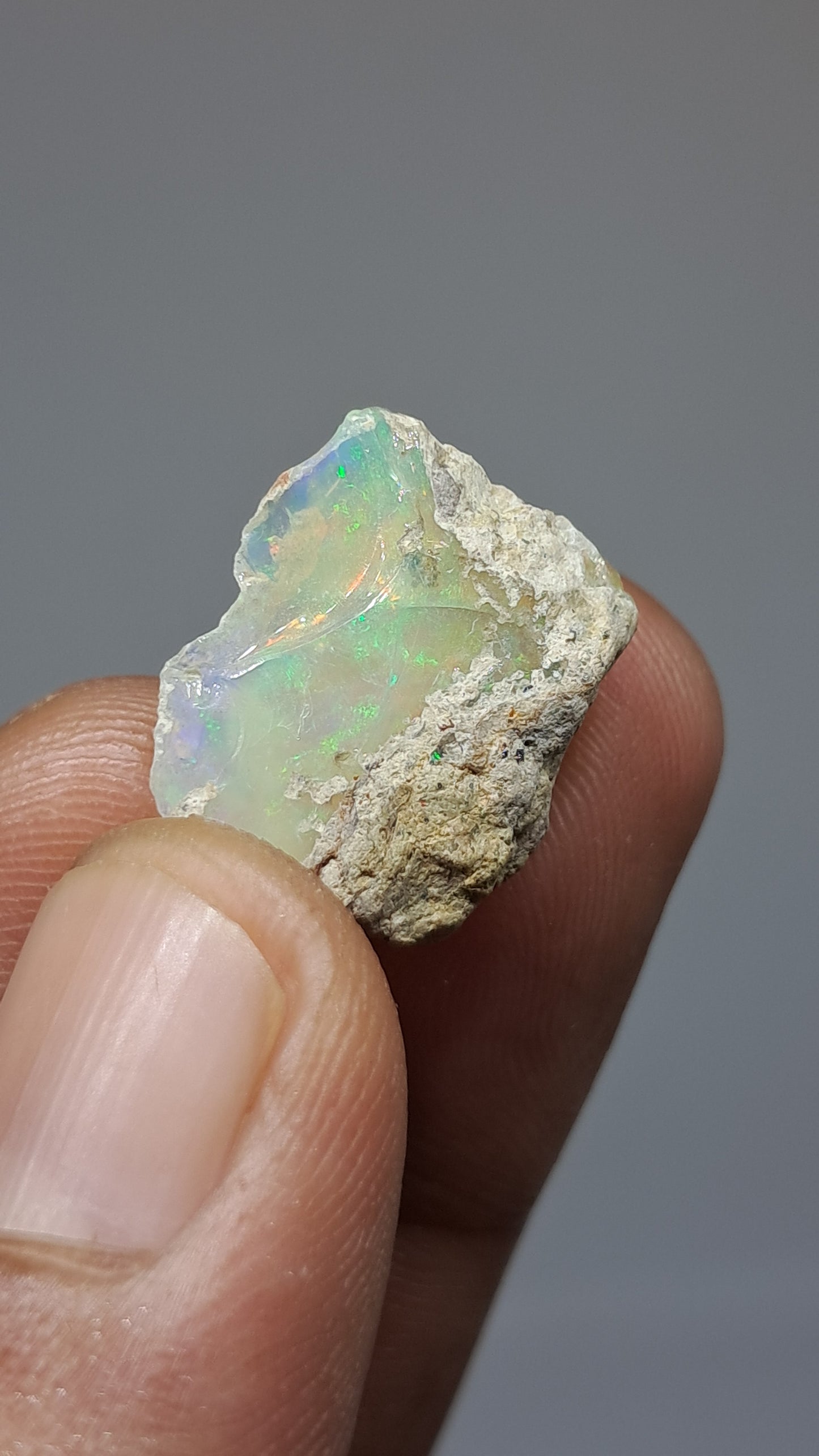 Natural Ethiopian Opal Rough | White Hydrophane Opal with Bright Play of Color #OP23