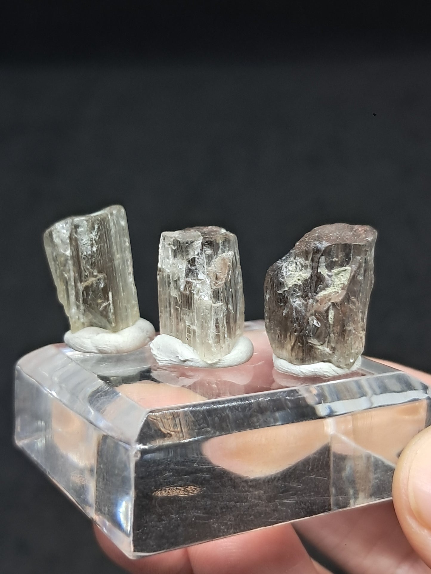 Set of 3 Fluorescent Scapolite Crystals (Karur) UV Reactive | Rough Stone | Natural Mineral Specimen #SCP28