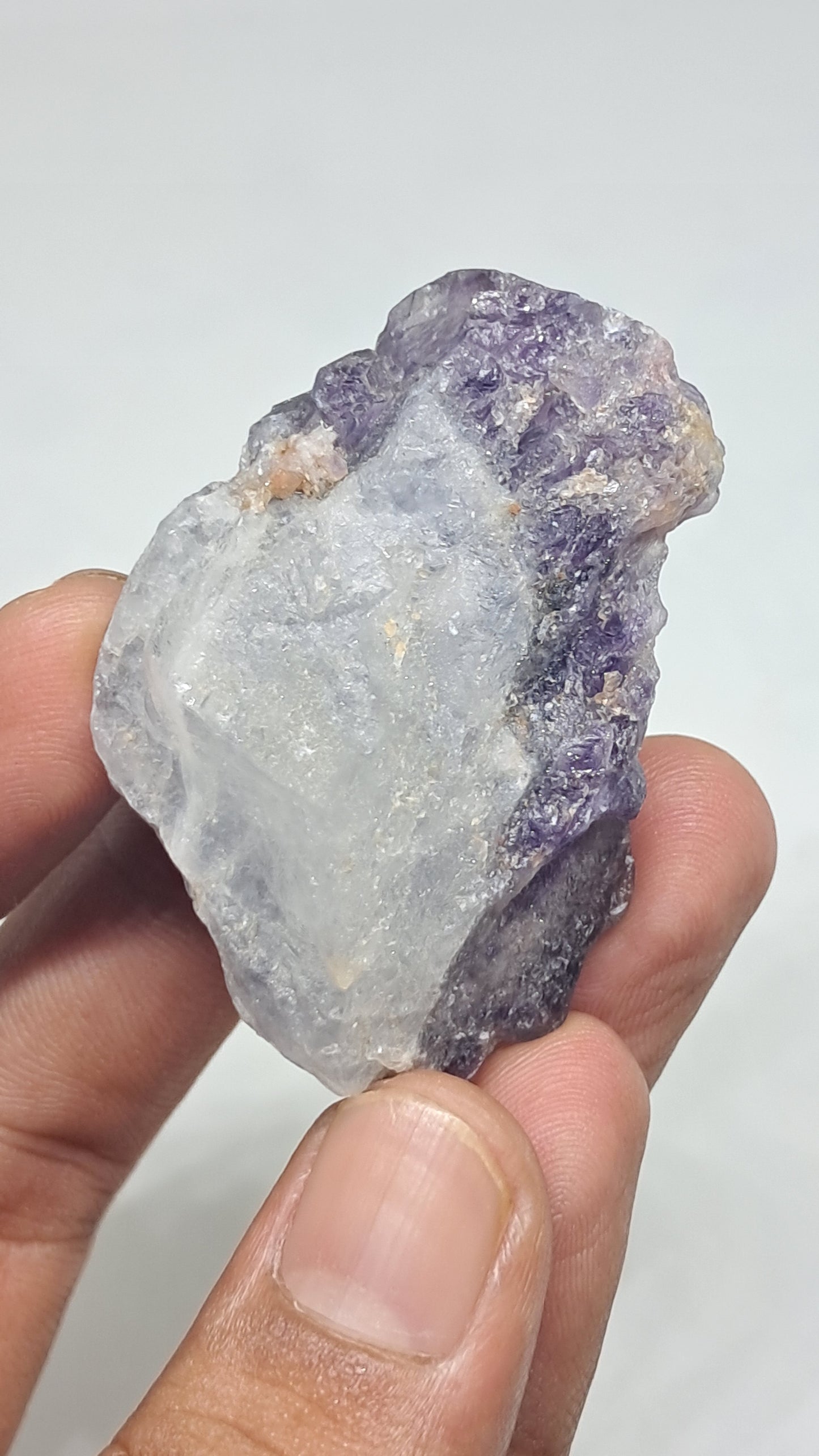 Amatista Elestial Morada Oscura sobre Cuarzo | Inclusiones de Hematita Goethita Rutilo | Cristal Natural | Muestra Mineral #KA193