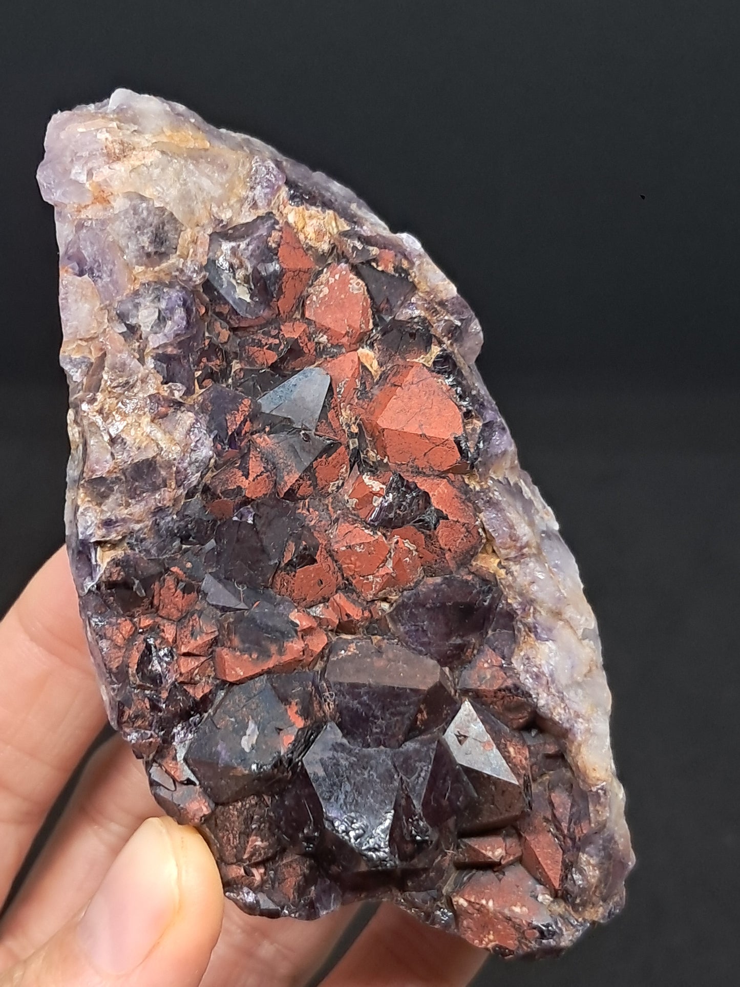 Amethyst w/ Hematite Cluster (Madhya Pradesh) | Mineral Specimen | Natural Stone #AM7