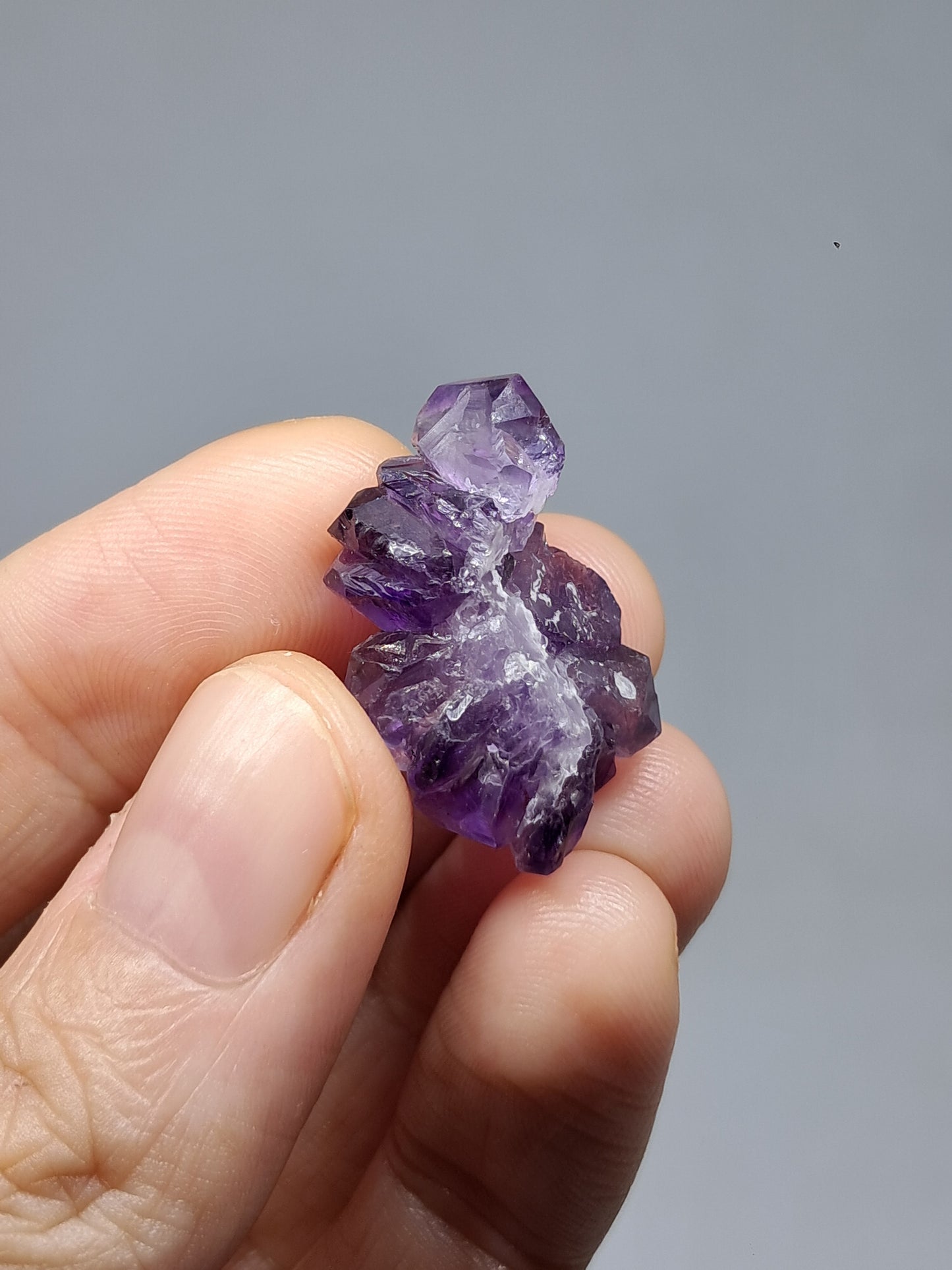 Set of 3 Elestial Amethyst from Karur w/ "Super Seven" Inclusions | Natural Crystals | Mineral Specimen #KA168