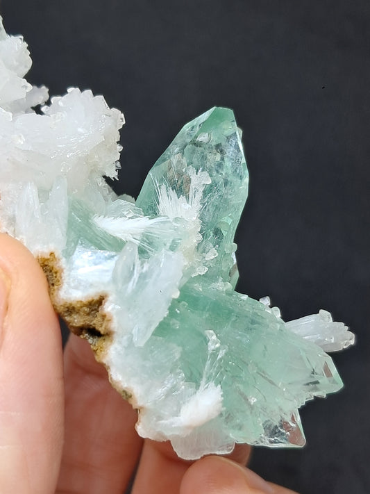 Green Apophyllite (Fluorapophyllite) with Stilbite, Mordenite and UV-reactive Calcites #GA1