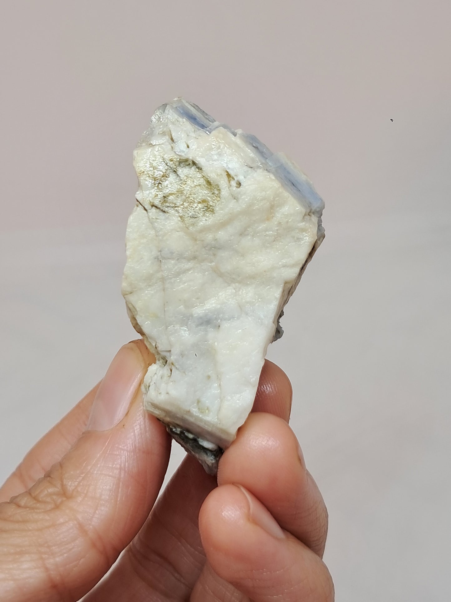 Blue Kyanite on Feldspar (Tamil Nadu) Natural Mineral Specimen #KY3