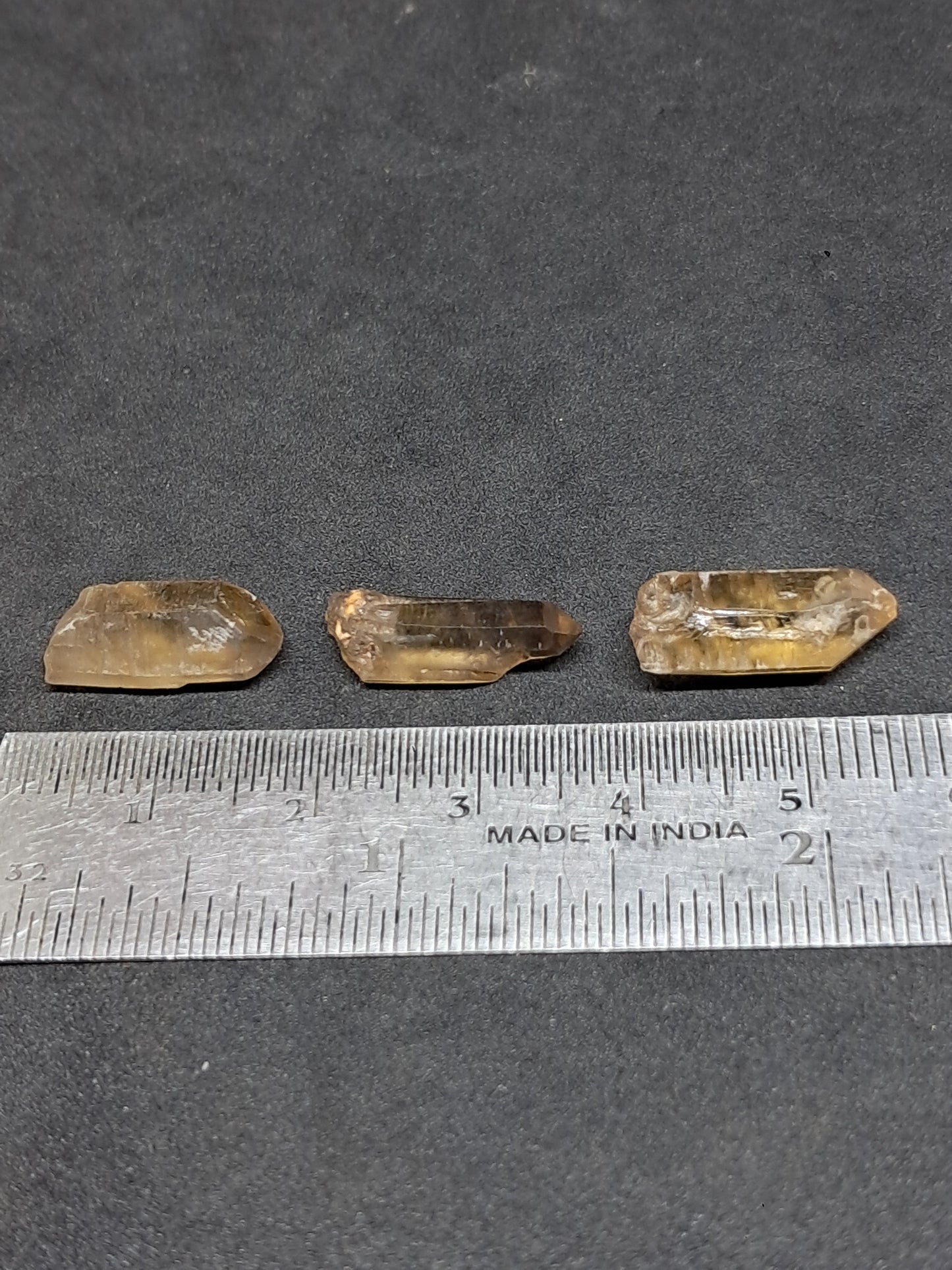 Set of 3 Natural Citrine Points (Karur) | Natural Crystal | Mineral Specimen #CTN39