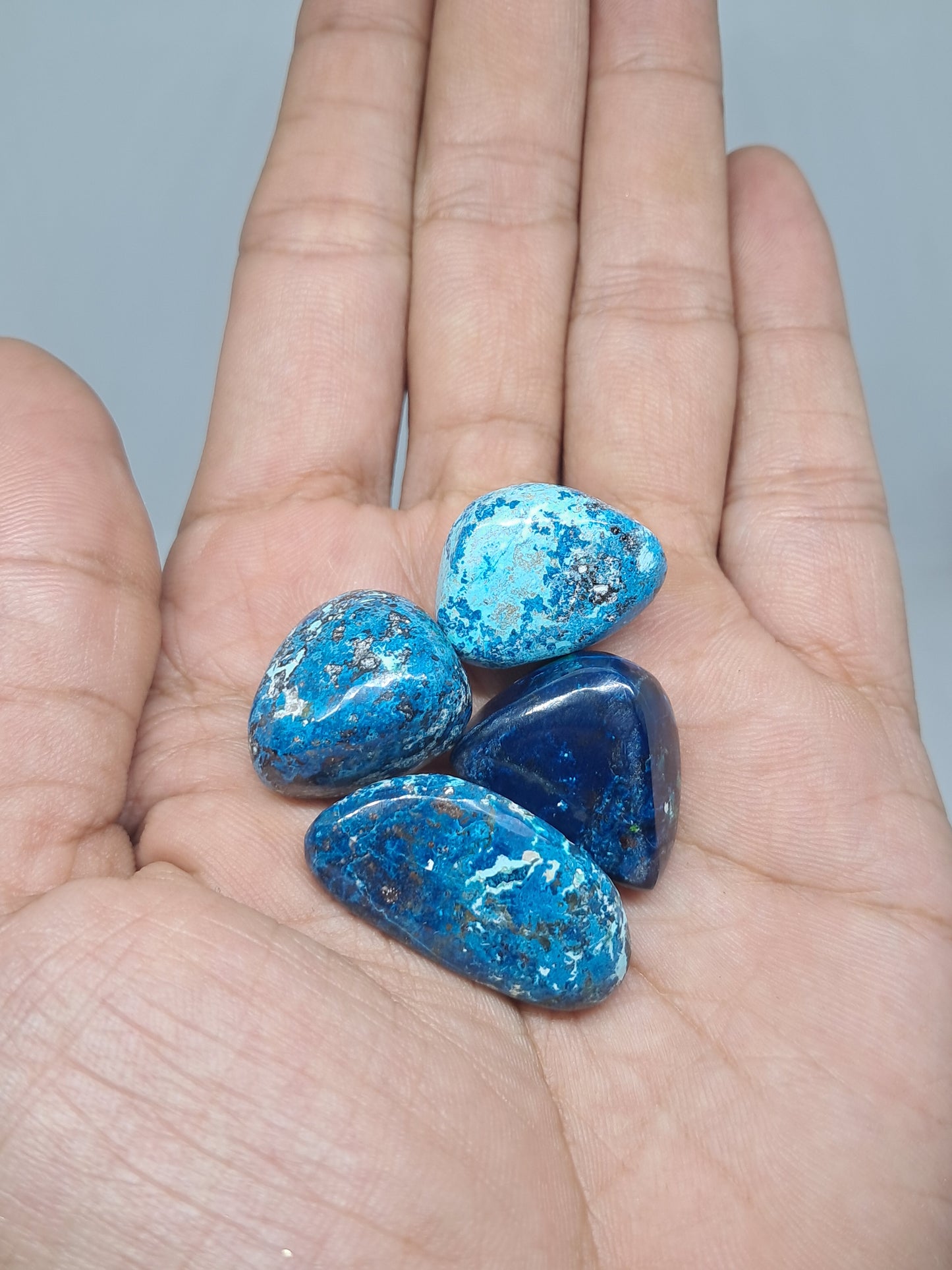 Chrysocolla w/ Azurite, Shattuckite Tumbled | Polished Natural Stone #CM16