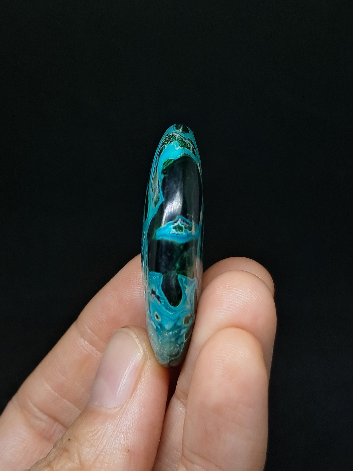 Chrysocolla w/ Malachite Palmstone | Good Quality Natural Stone