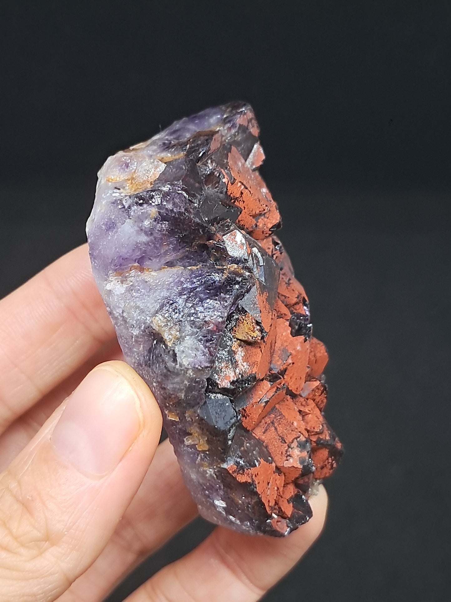 Amethyst w/ Hematite Cluster (Madhya Pradesh) | Mineral Specimen | Natural Stone #AM6