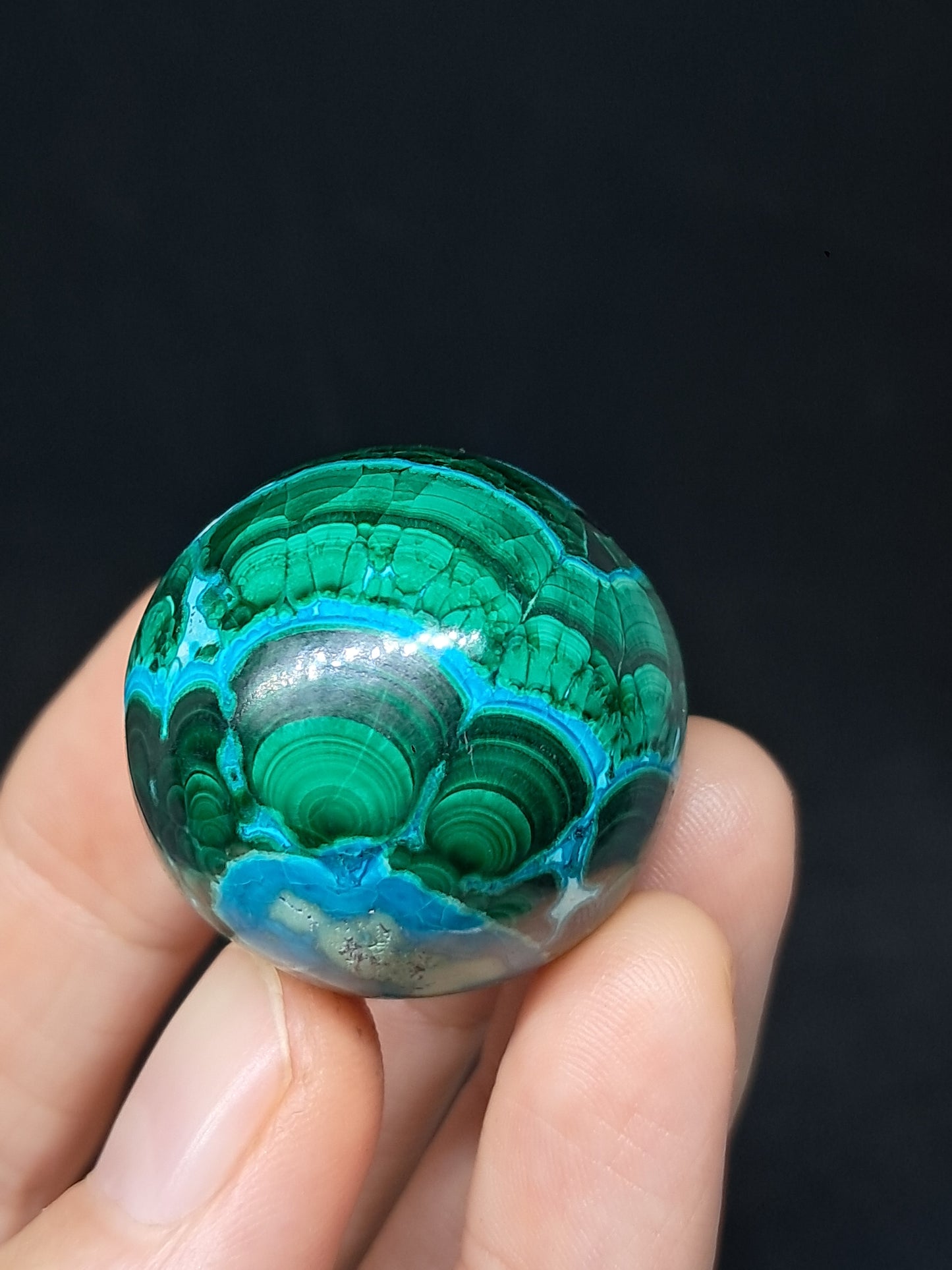 Chrysocolla w/ Malachite Sphere | Good Quality Natural Stone