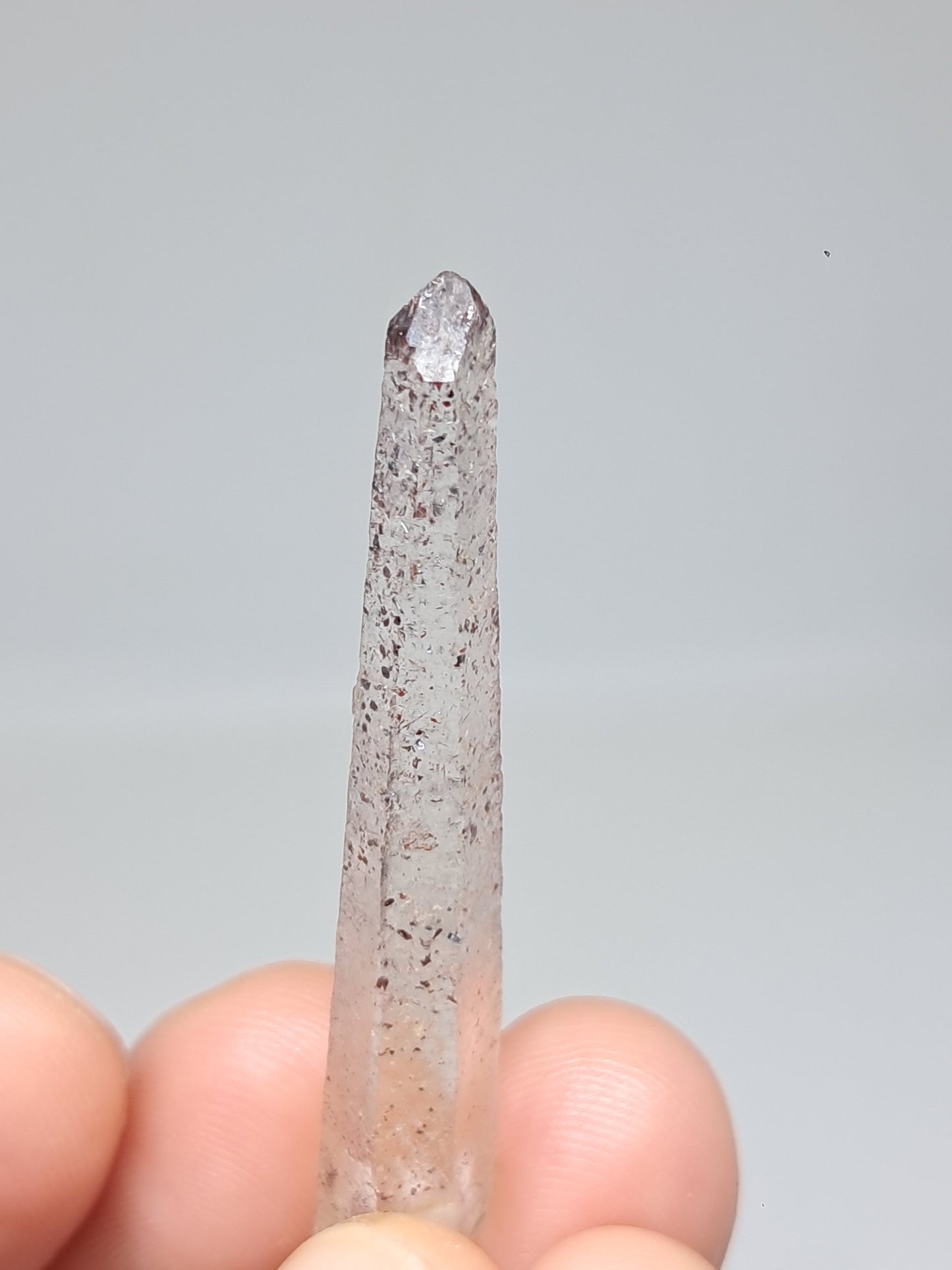 Hematite Included Quartz (Karur) Natural Crystal Point | Mineral Specimen #HPQ65
