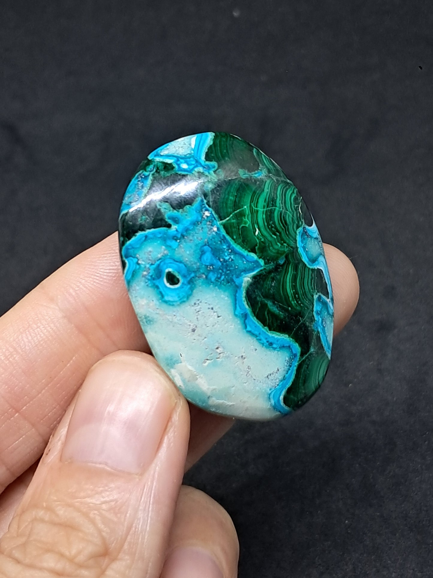 Chrysocolla Malachite Palmstone | Polished Natural Stone | Good Quality